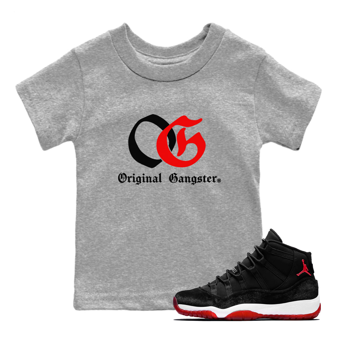 OG Original Gangster snkmatch Tees Kids - Air Jordan 11 Bred Velvet