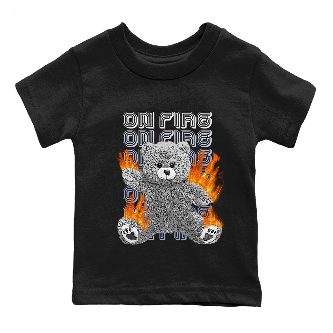 On Fire Bear Kids Tops - Air Jordan 6 Cool Grey