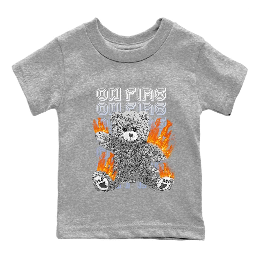 On Fire Bear Kids Tops - Air Jordan 6 Cool Grey