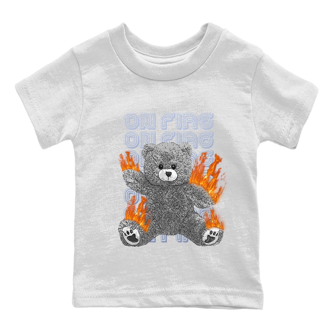 On Fire Bear Kids Tops - Air Jordan 6 Cool Grey