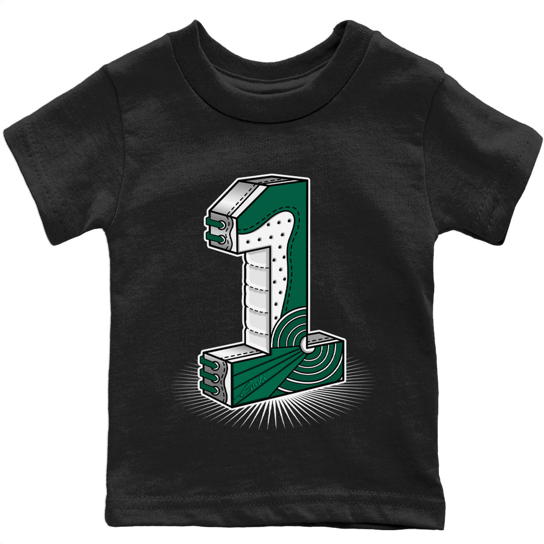 One Statue Kids Tops - Air Jordan 1 Gorge Green