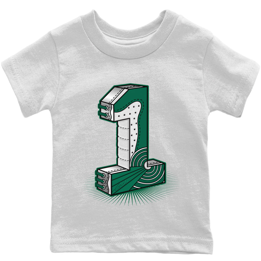 One Statue Kids Tops - Air Jordan 1 Gorge Green
