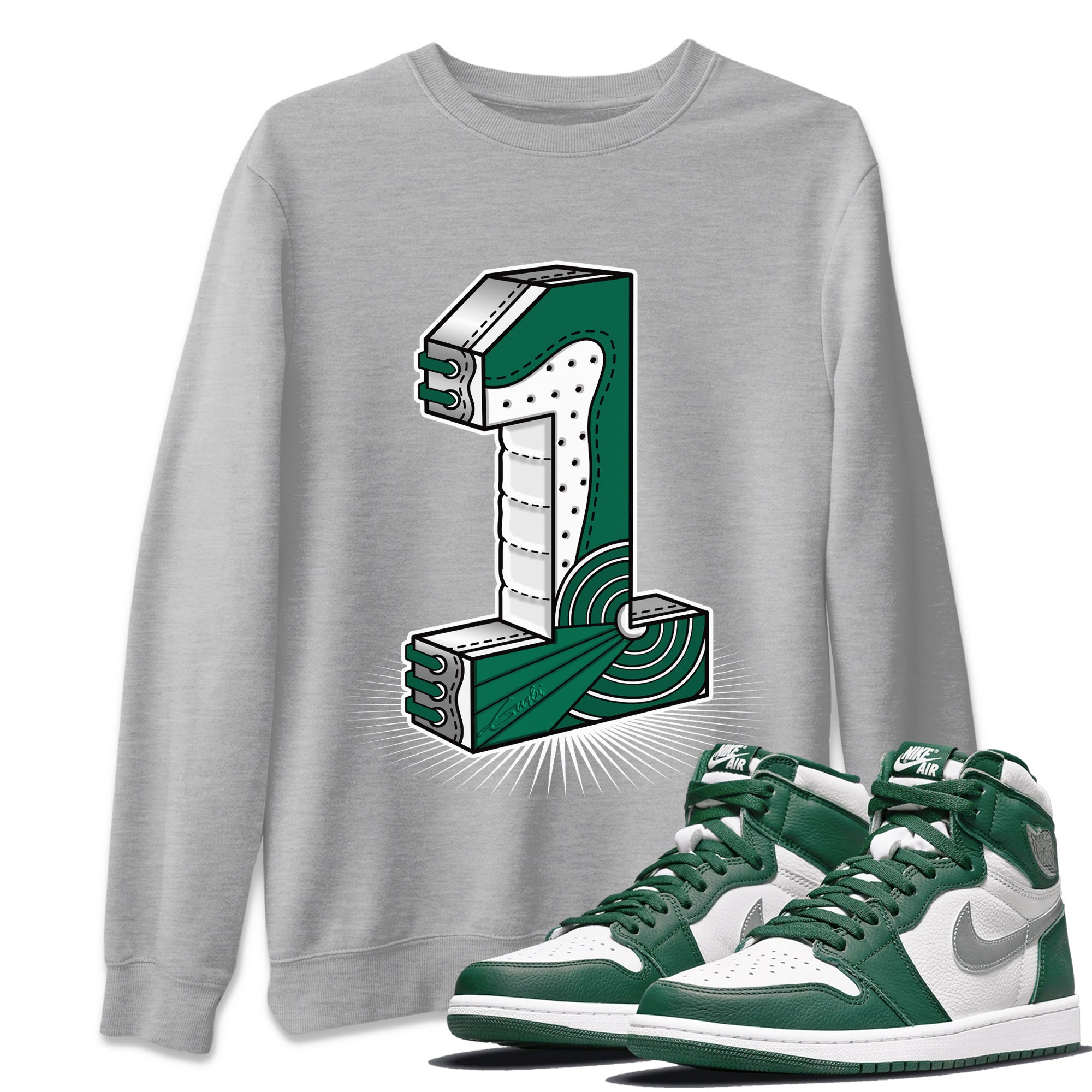 One Statue Unisex Tops - Air Jordan 1 Gorge Green