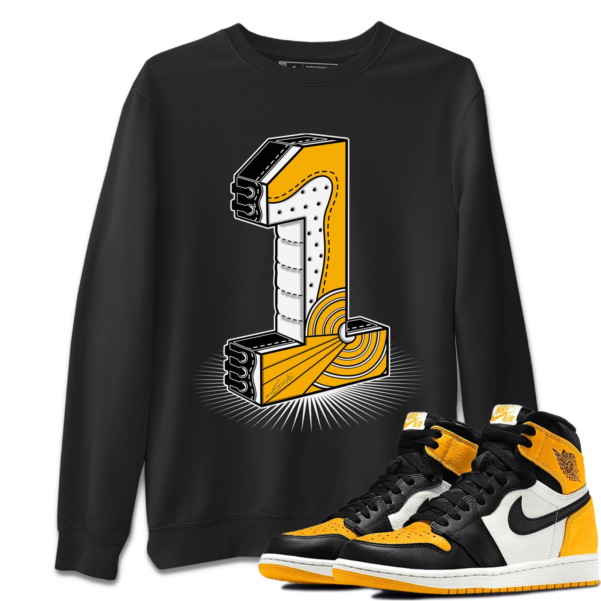 One Statue Unisex Tops - Air Jordan 1 Yellow Toe