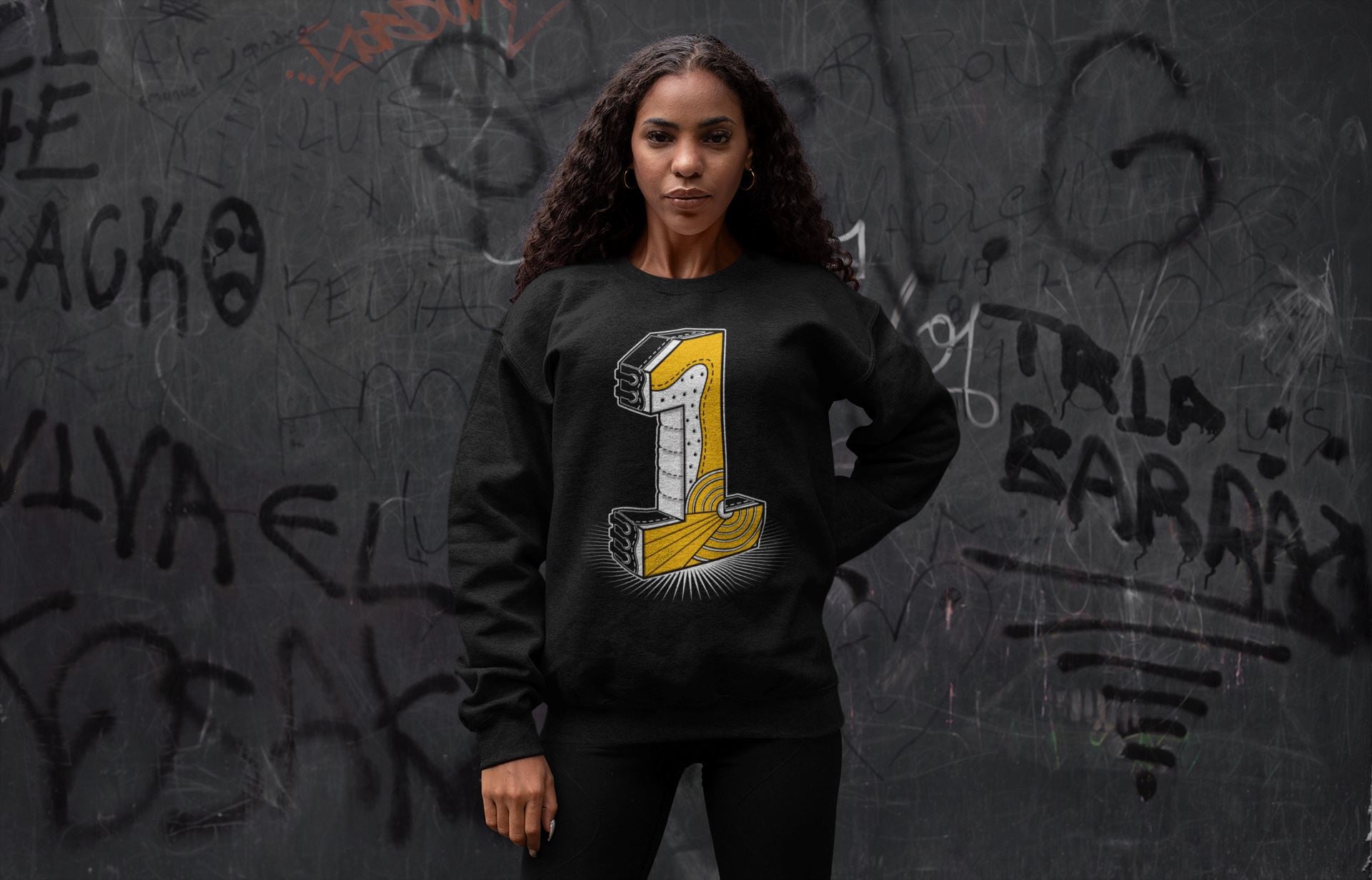 One Statue Unisex Tops - Air Jordan 1 Yellow Toe