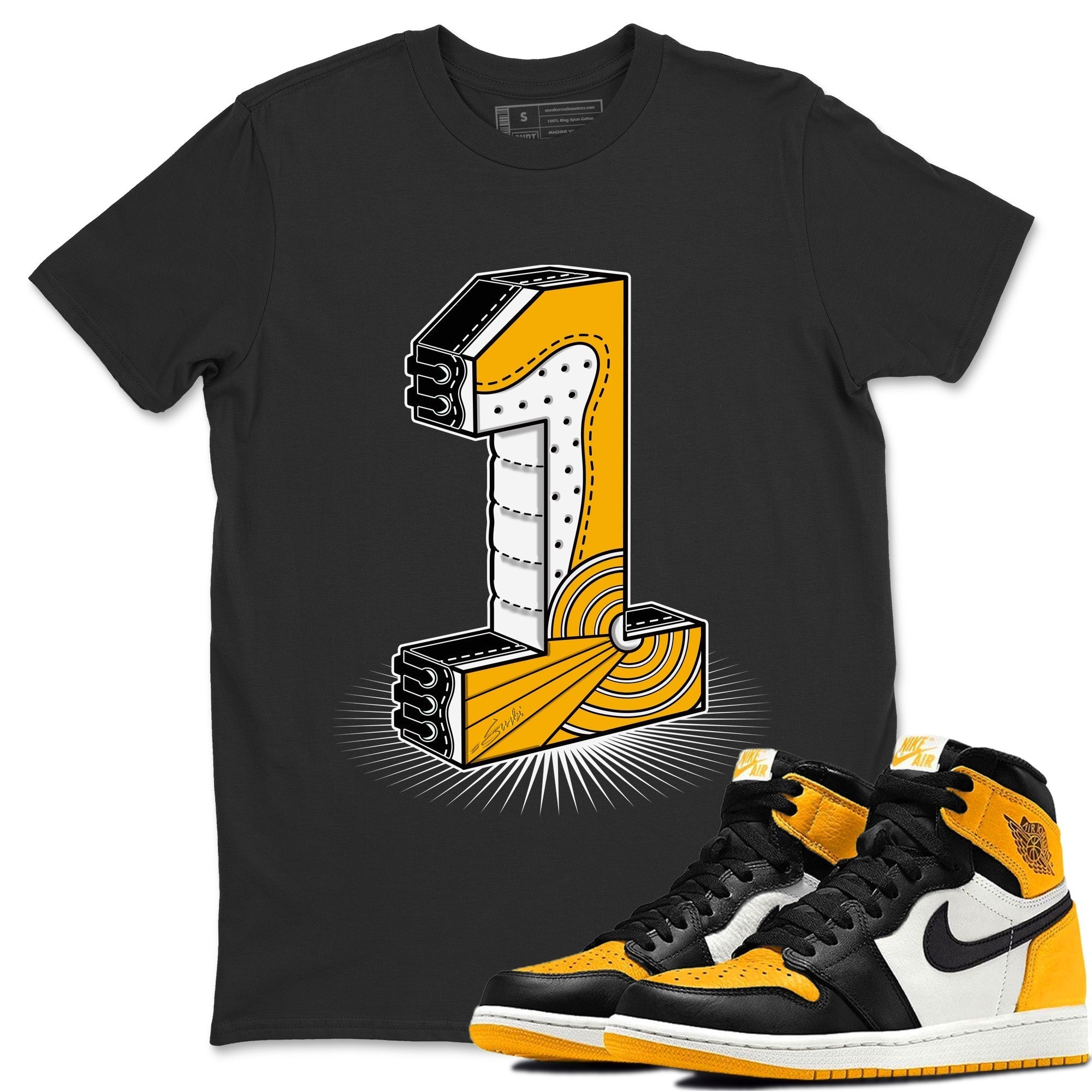 One Statue Unisex Tops - Air Jordan 1 Yellow Toe