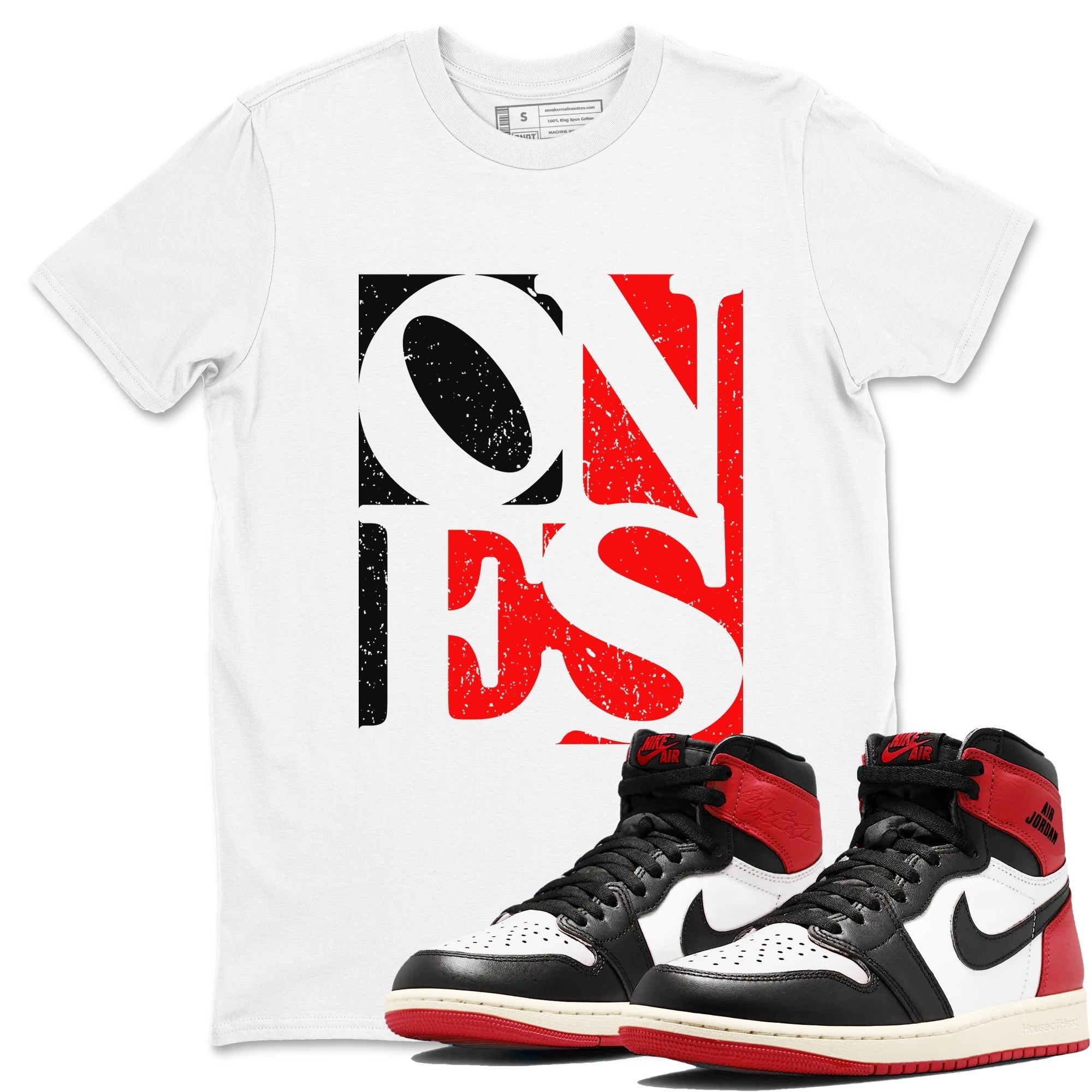 Ones snkmatch Tees - Air Jordan 1 Black Toe Reimagined