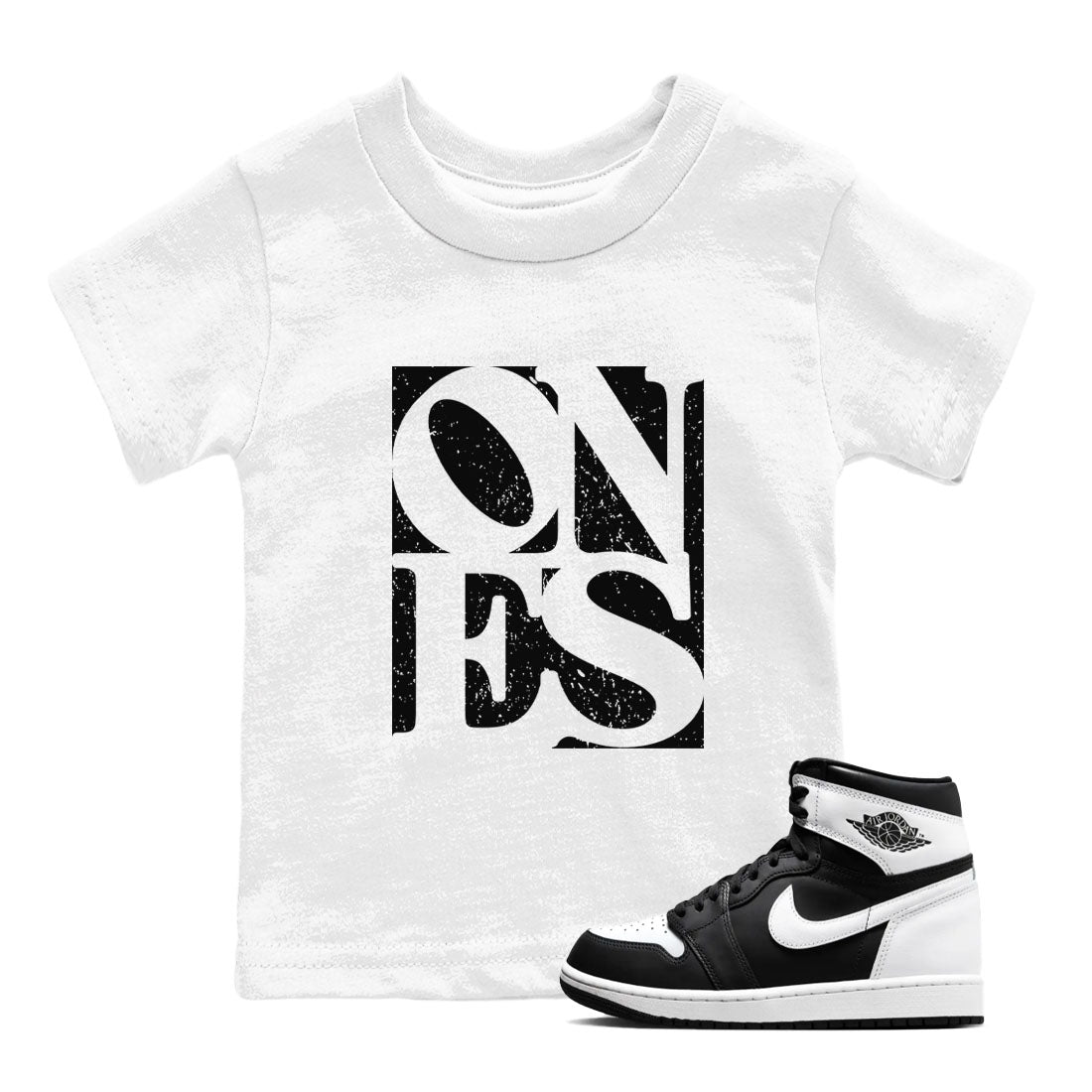 Ones snkmatch Tees Kids - Air Jordan 1 Black White