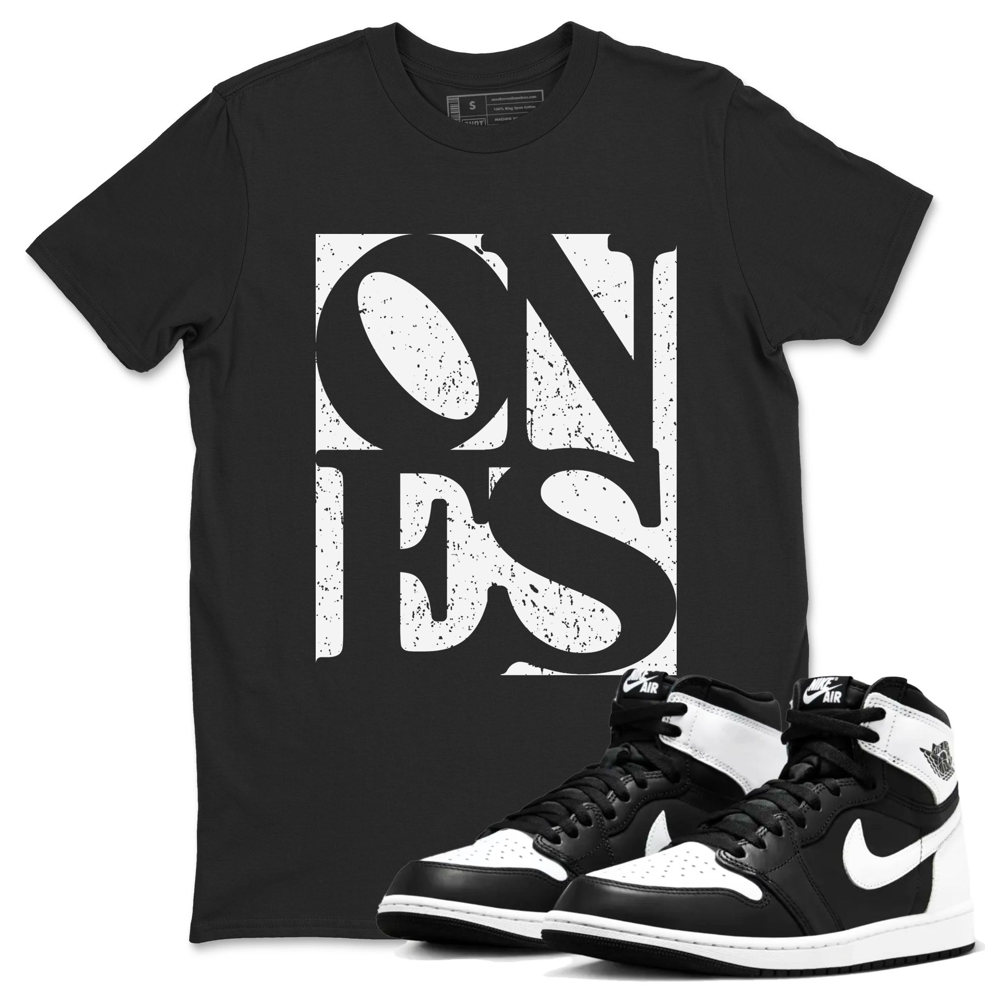 Ones snkmatch Tees - Air Jordan 1 Black White