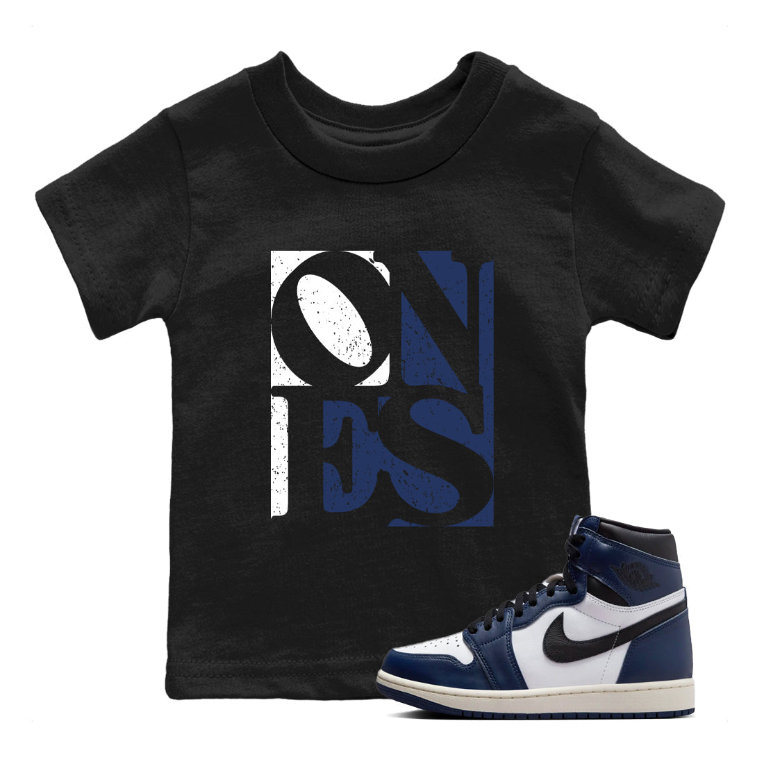 Ones snkmatch Tees Kids - Air Jordan 1 Midnight Navy