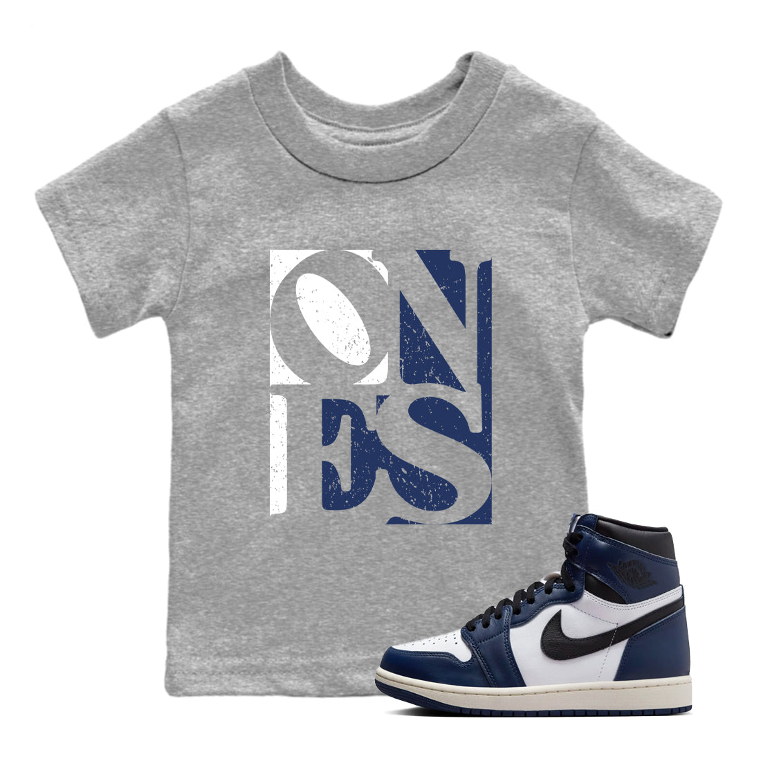 Ones snkmatch Tees Kids - Air Jordan 1 Midnight Navy