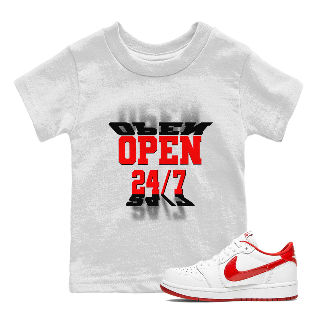 Open 24 7 snkmatch Tee Kids - Air Jordan 1 University Red
