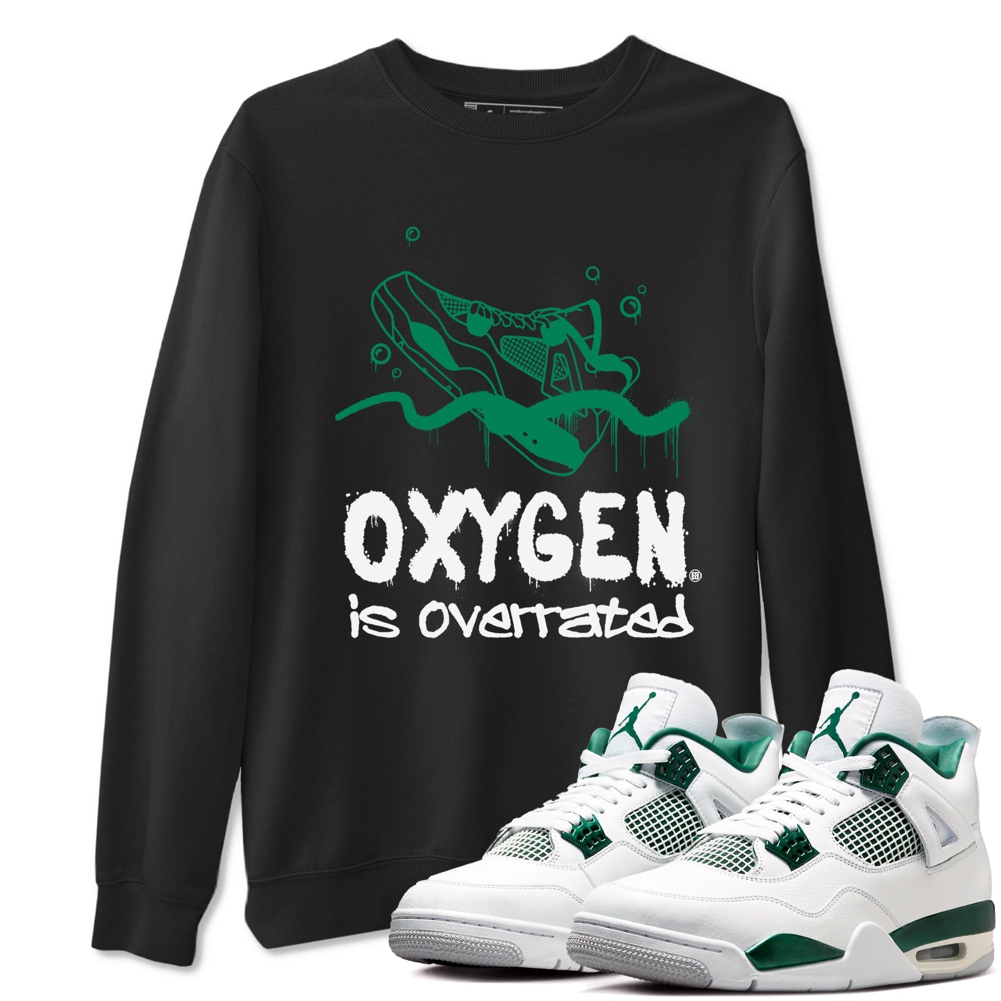 Oxygen Overrated snkmatch Tees - Air Jordan 4 Oxidized Green