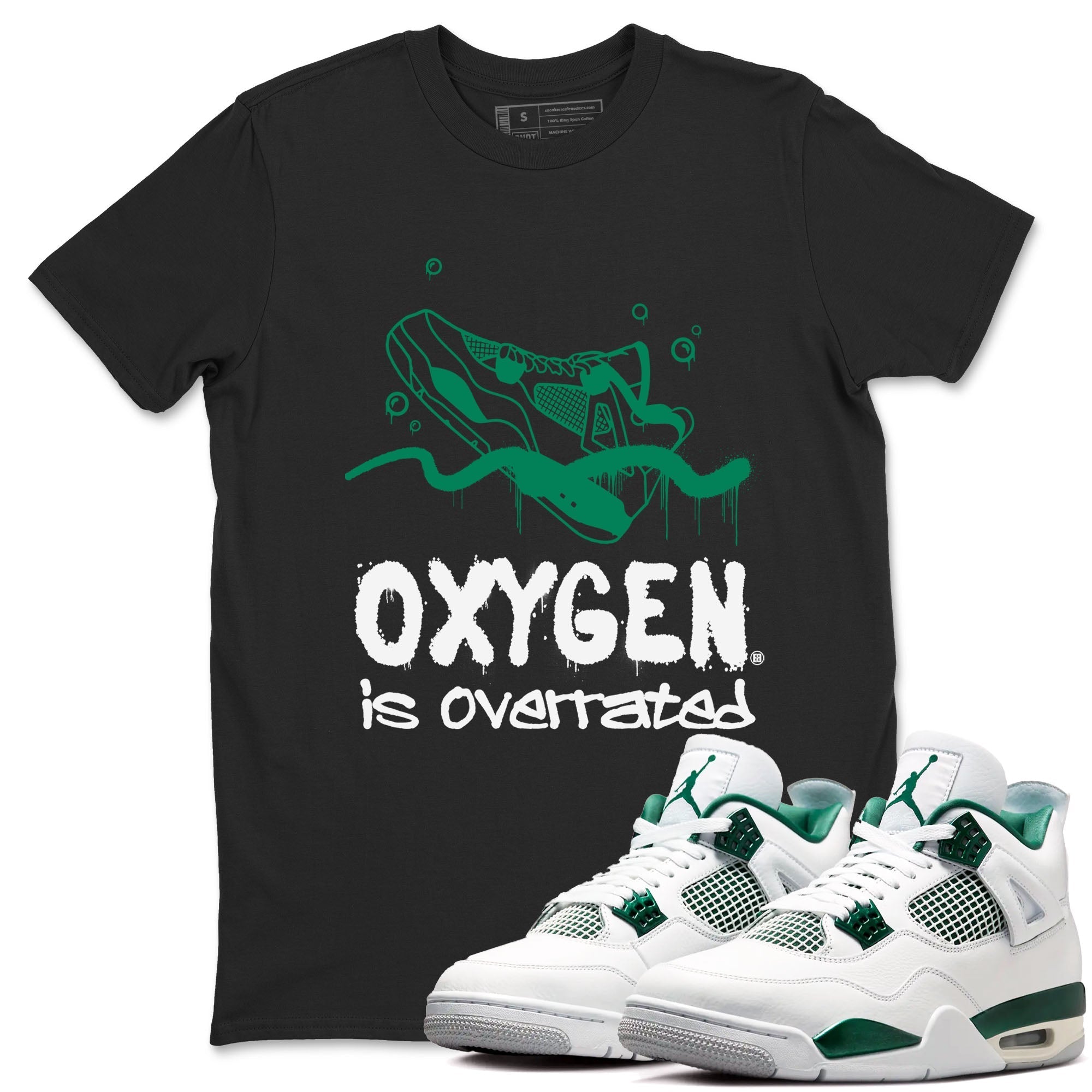 Oxygen Overrated snkmatch Tees - Air Jordan 4 Oxidized Green