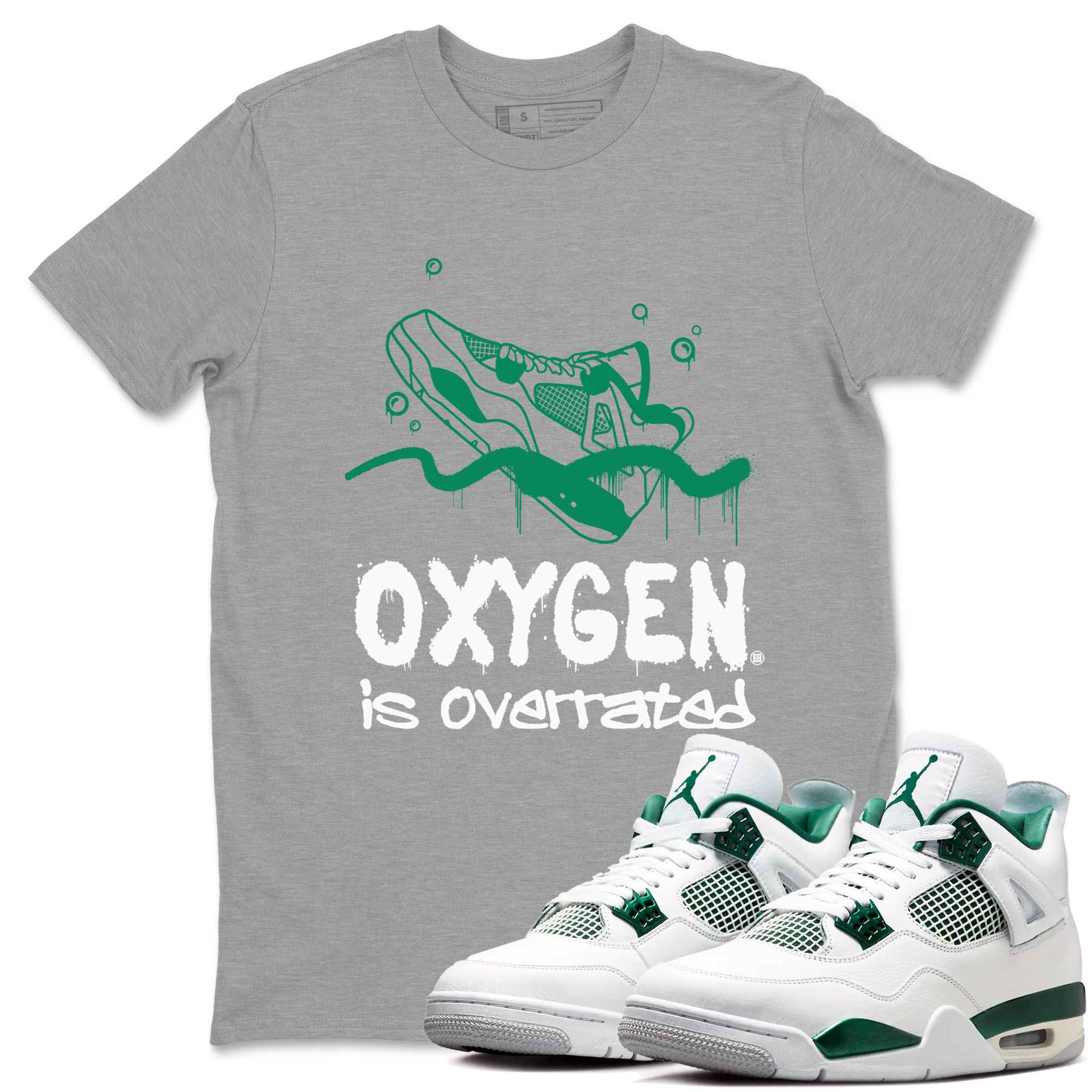 Oxygen Overrated snkmatch Tees - Air Jordan 4 Oxidized Green