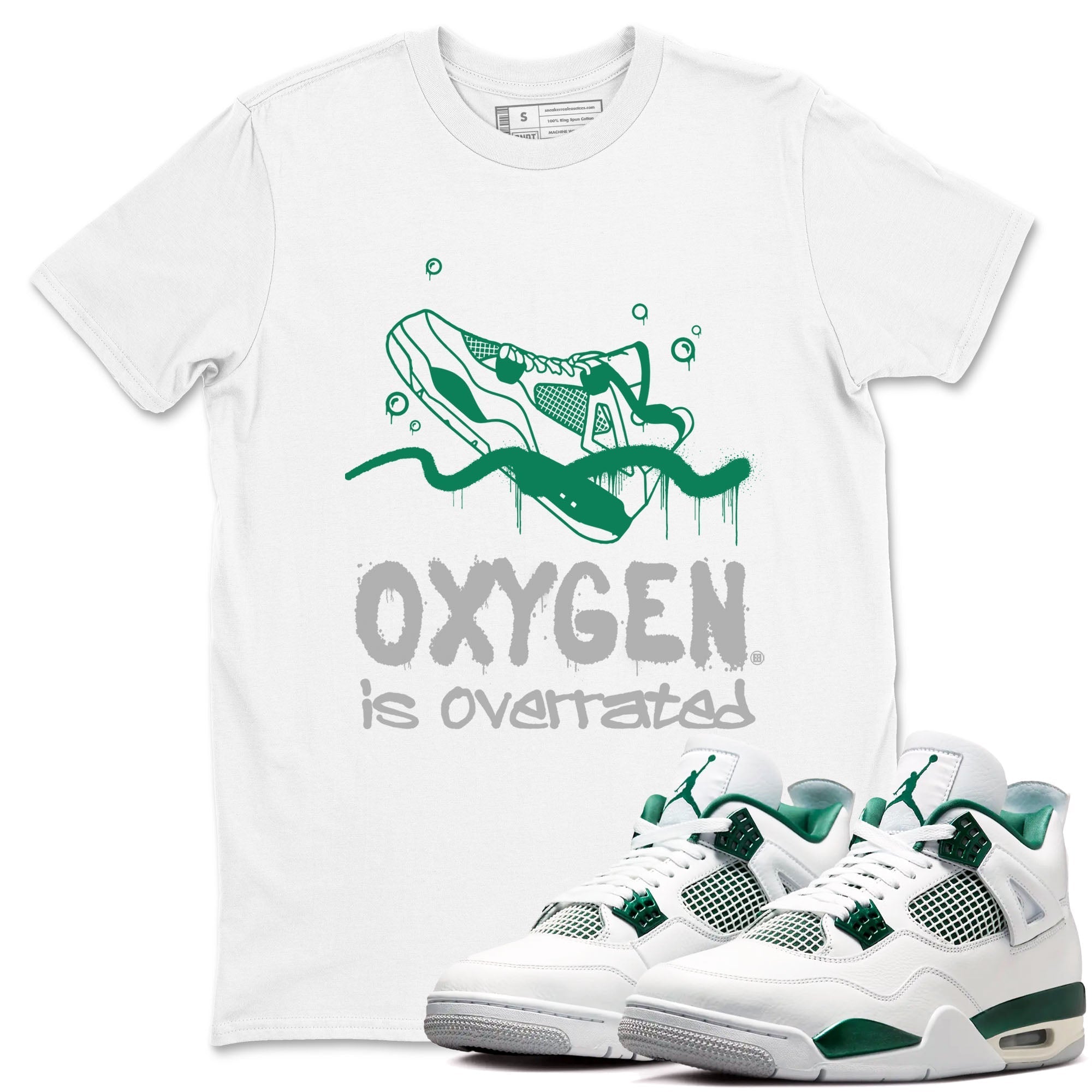 Oxygen Overrated snkmatch Tees - Air Jordan 4 Oxidized Green