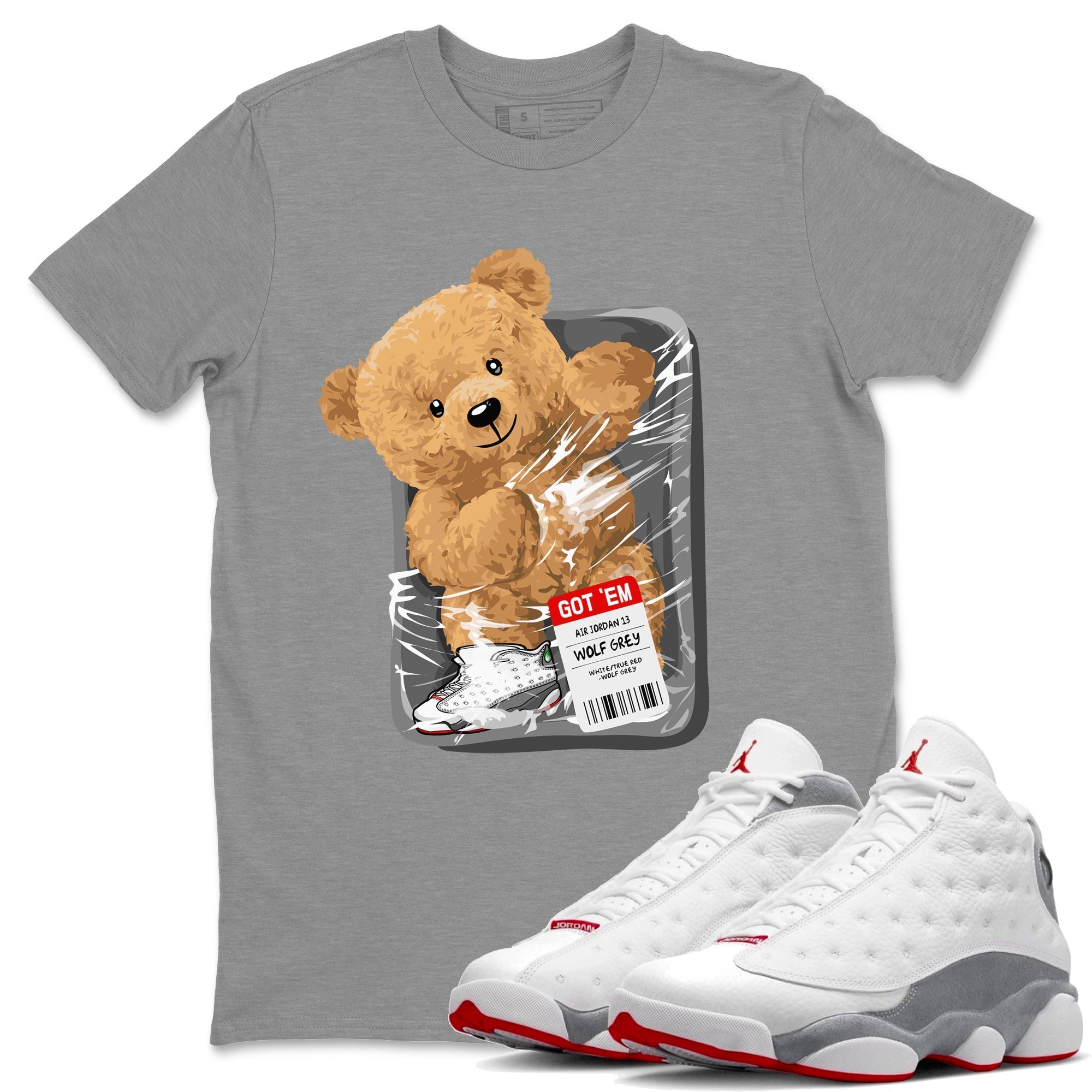 Packaged Bear Unisex Tops - Air Jordan 13 Wolf Grey