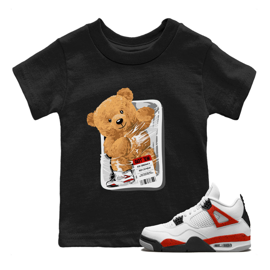 Packaged Bear Kids Tops - Air Jordan 4 Red Cement