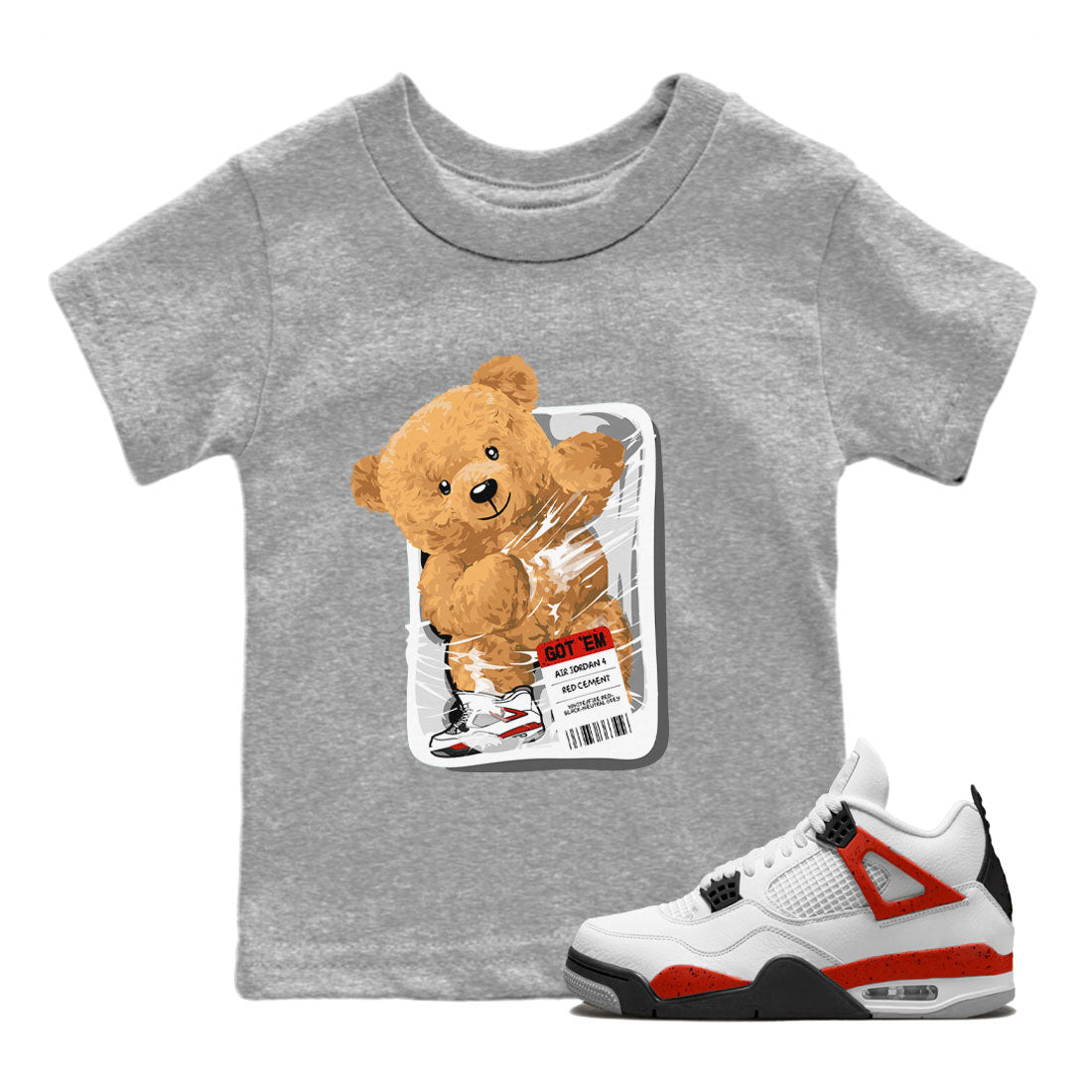 Packaged Bear Kids Tops - Air Jordan 4 Red Cement