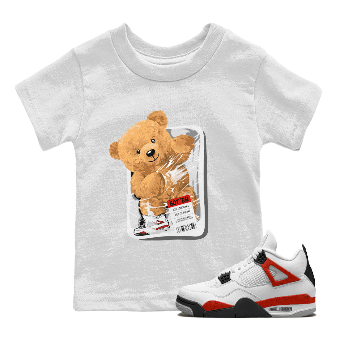 Packaged Bear Kids Tops - Air Jordan 4 Red Cement