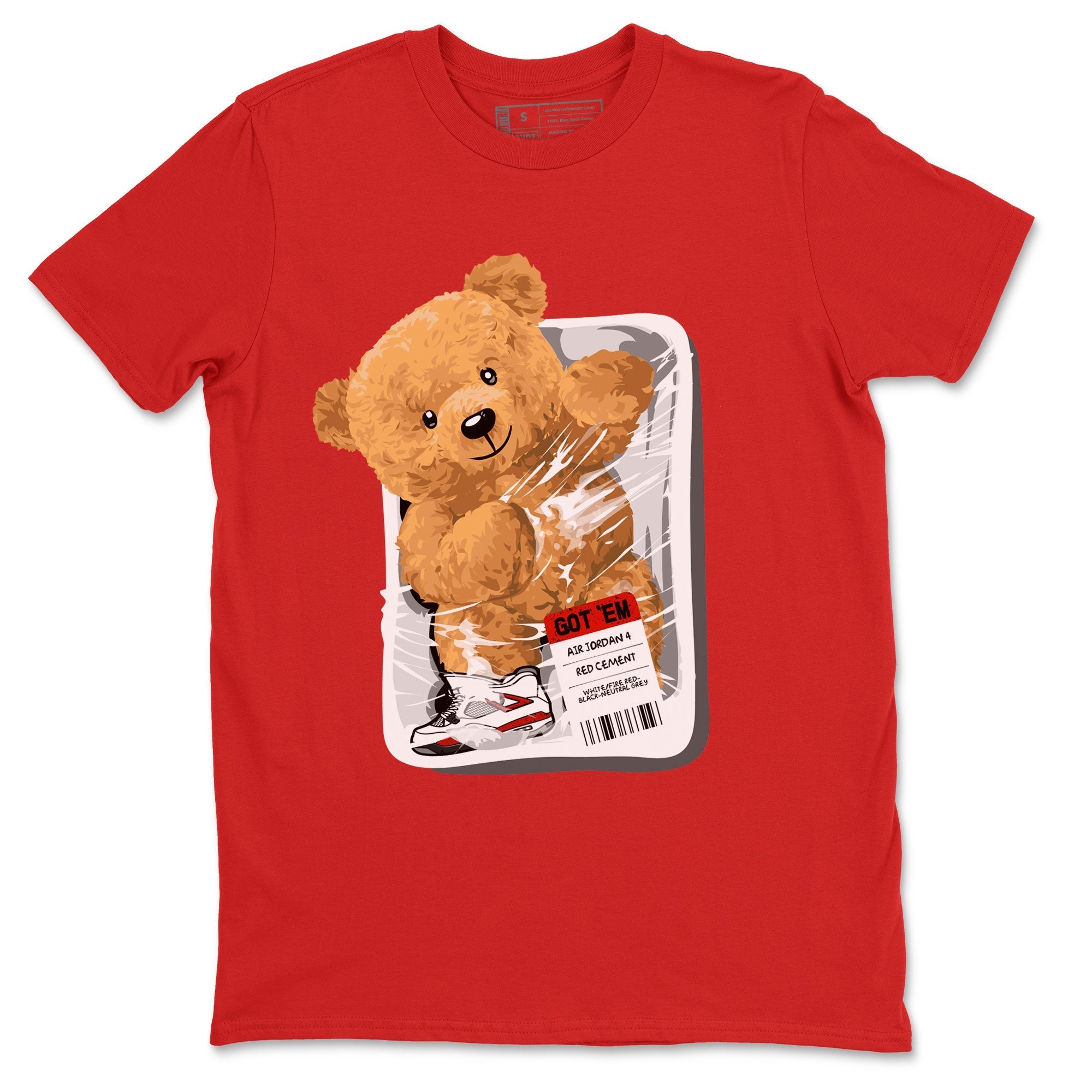 Packaged Bear Unisex Tops - Air Jordan 4 Red Cement