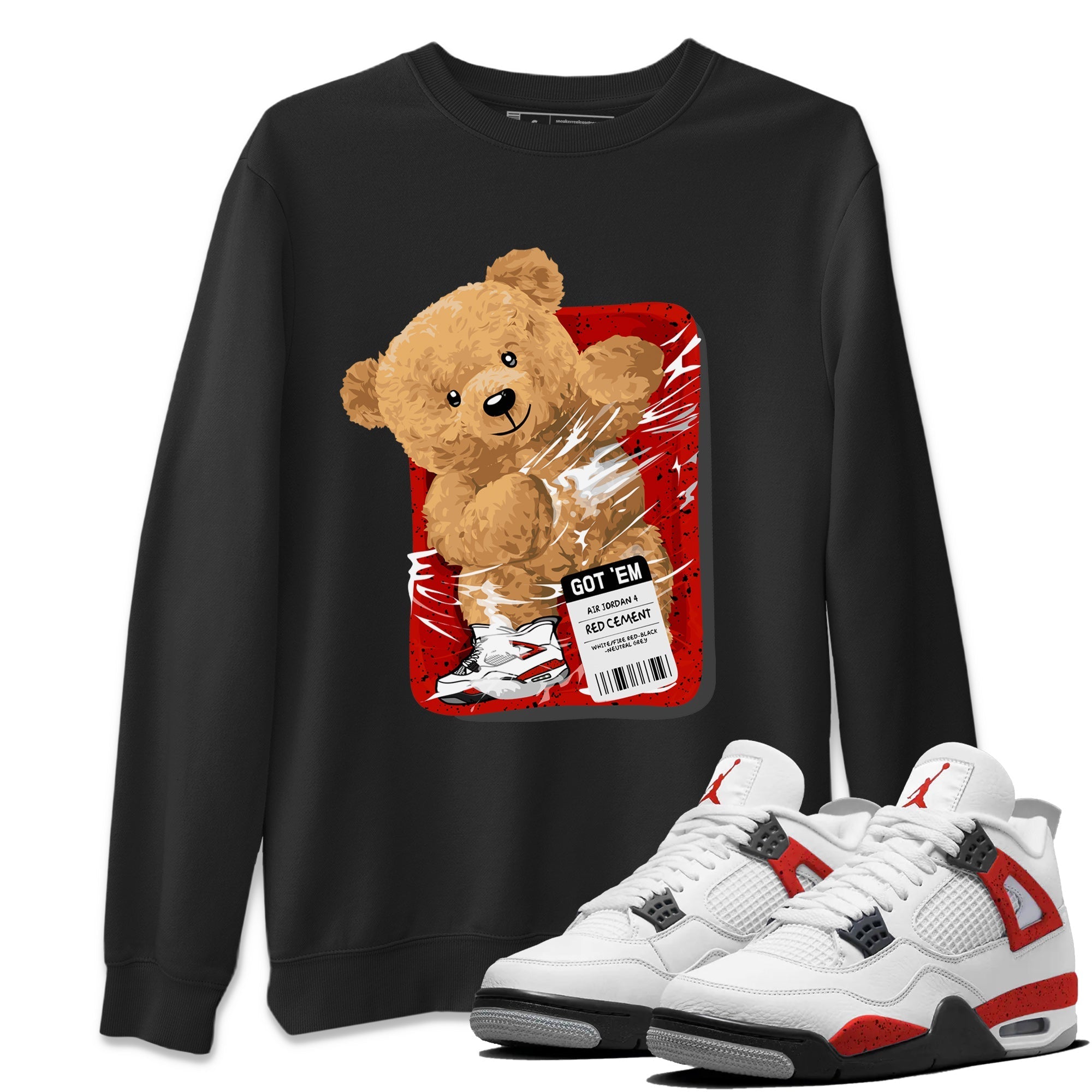 Packaged Bear Unisex Tops - Air Jordan 4 Red Cement