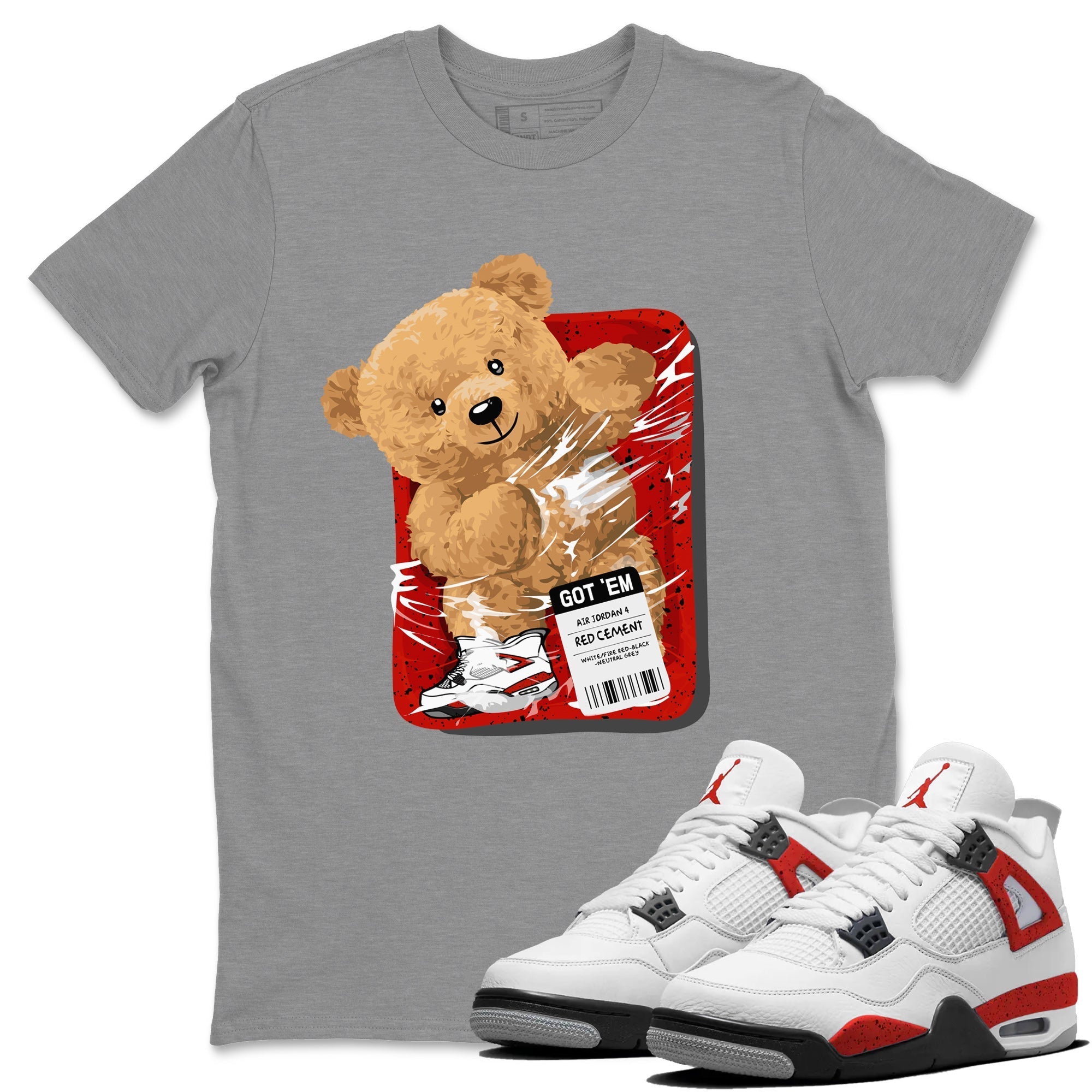 Packaged Bear Unisex Tops - Air Jordan 4 Red Cement