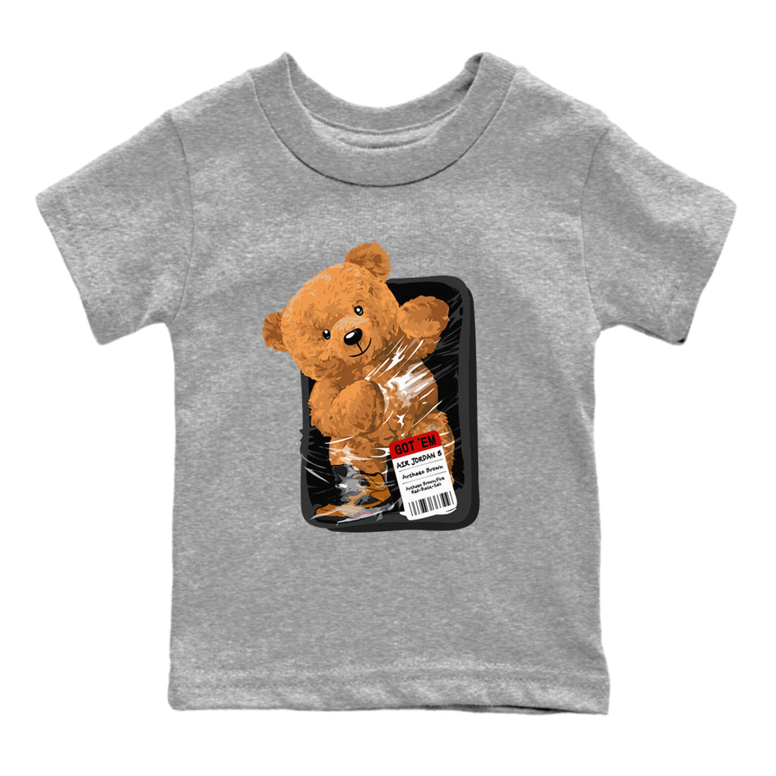 Packaged Bear snkmatch Tees Kids - Air Jordan 5 Archaeo Brown
