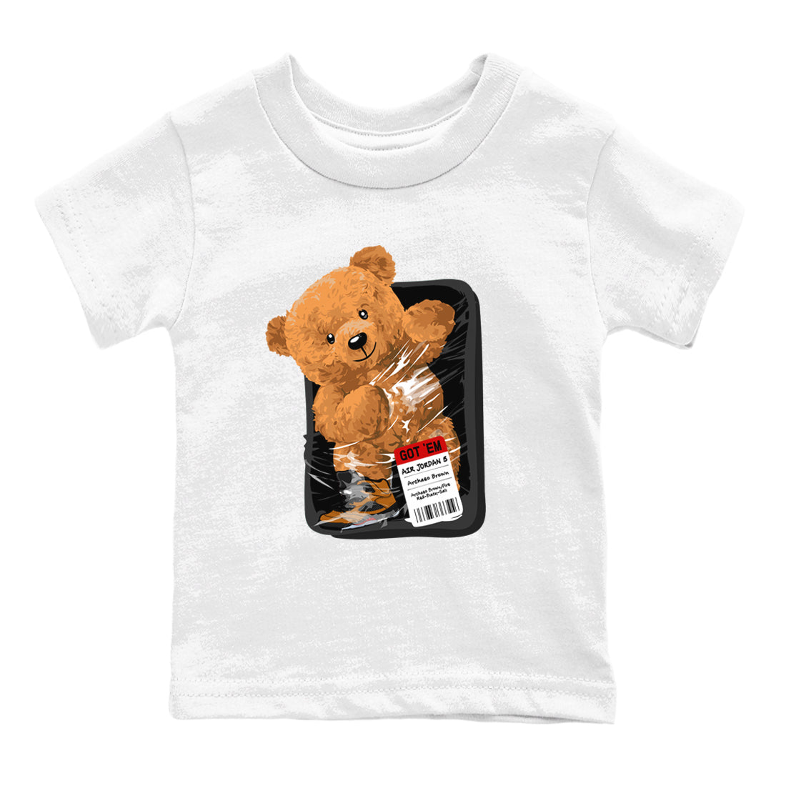 Packaged Bear snkmatch Tees Kids - Air Jordan 5 Archaeo Brown