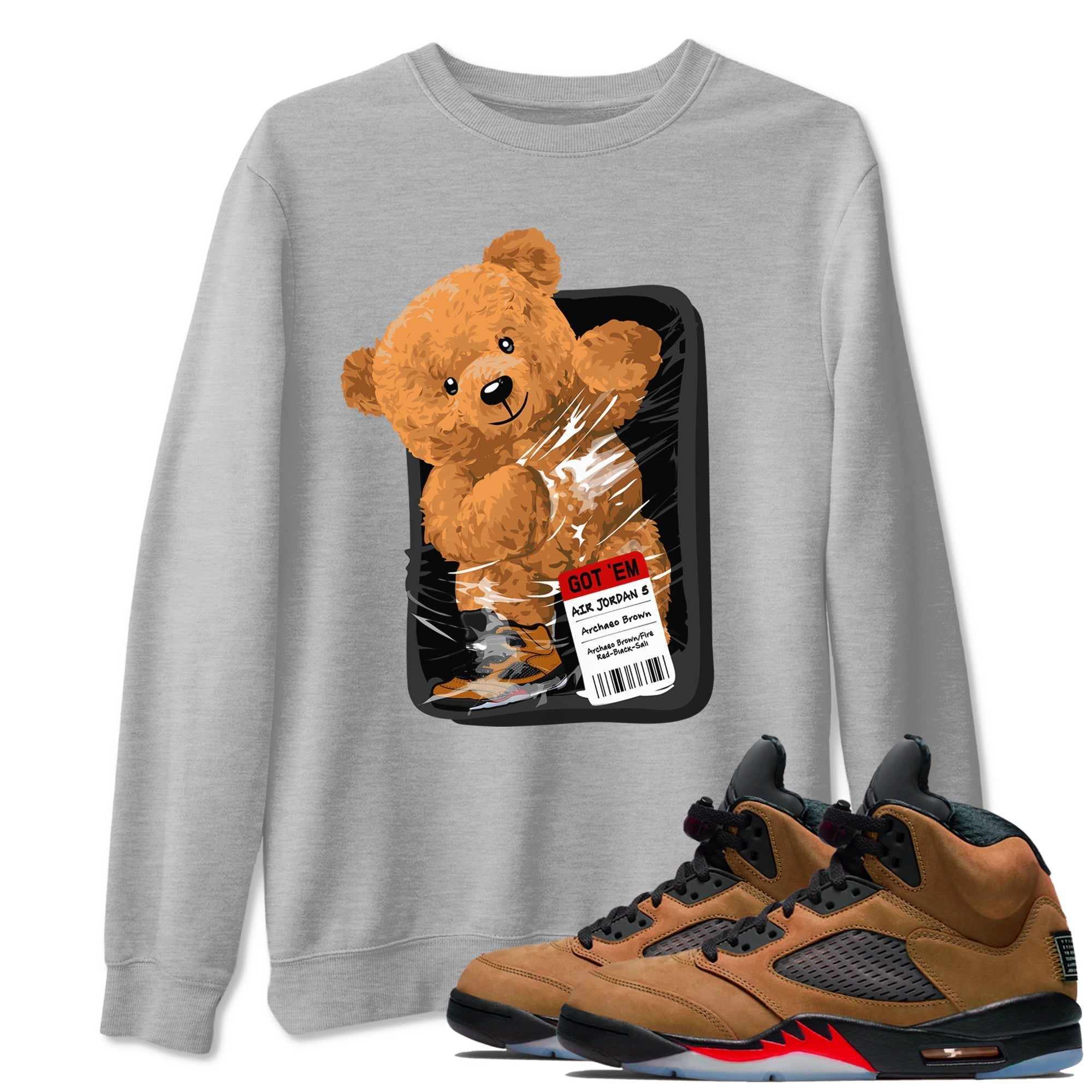 Packaged Bear snkmatch Tees - Air Jordan 5 Archaeo Brown