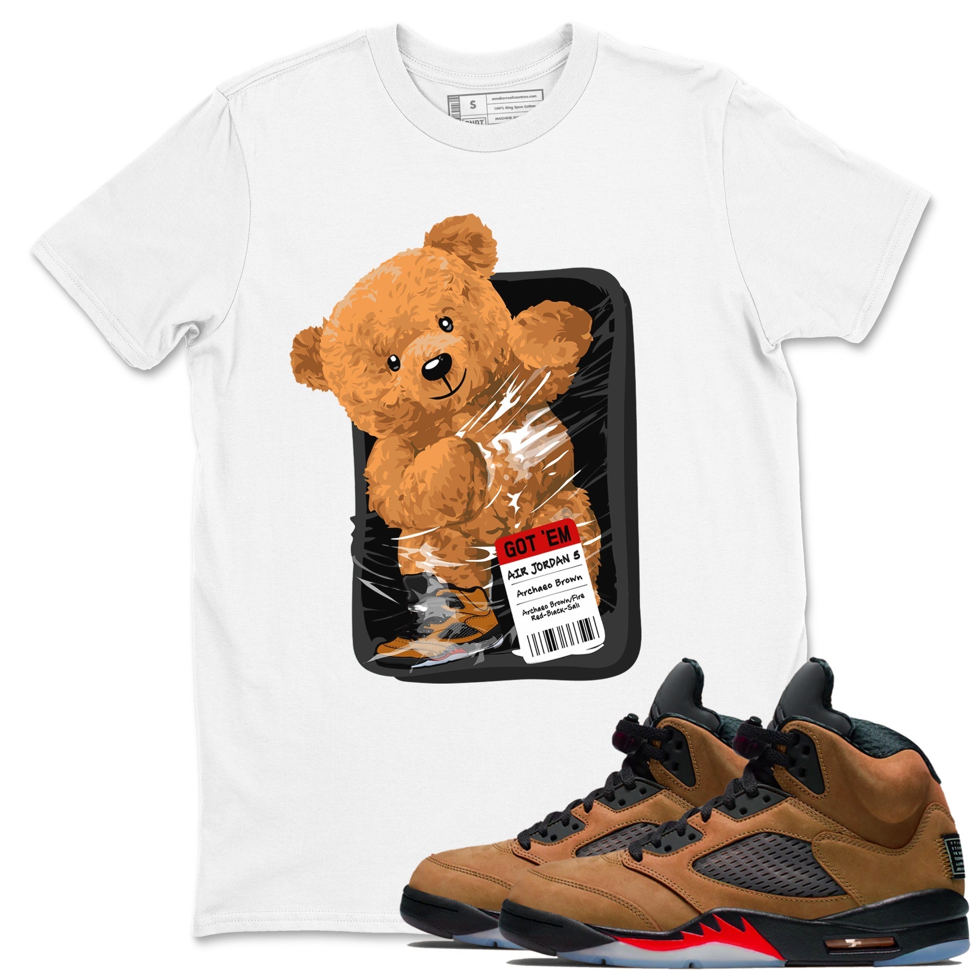Packaged Bear snkmatch Tees - Air Jordan 5 Archaeo Brown