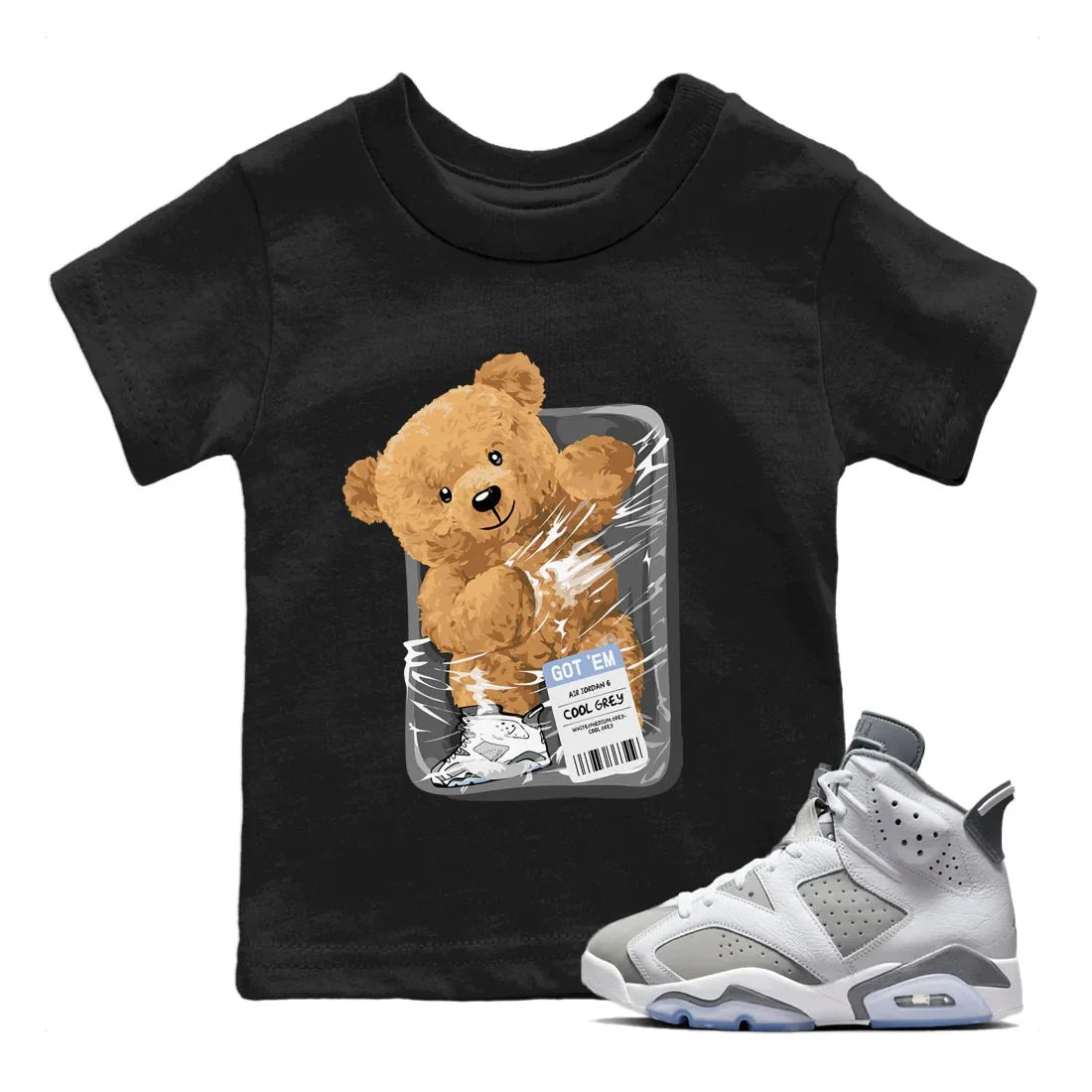 Packaged Bear Kids Tops - Air Jordan 6 Cool Grey
