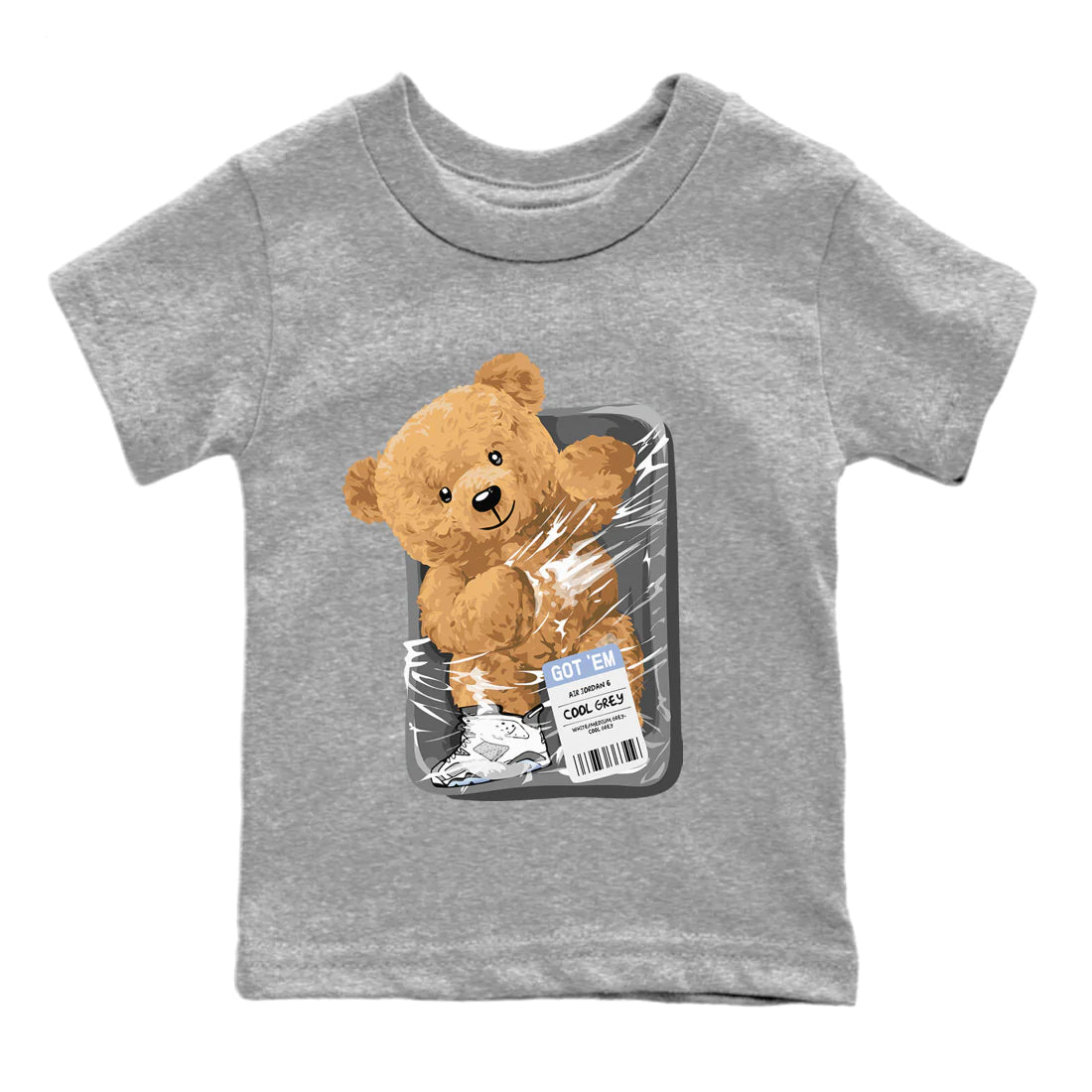 Packaged Bear Kids Tops - Air Jordan 6 Cool Grey