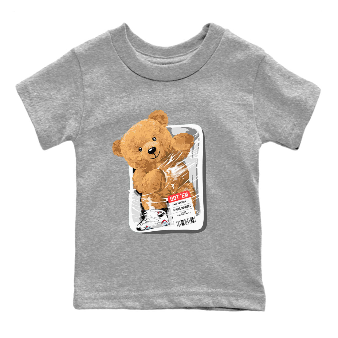 Packaged Bear Kids Tops - Air Jordan 7 White Infrared