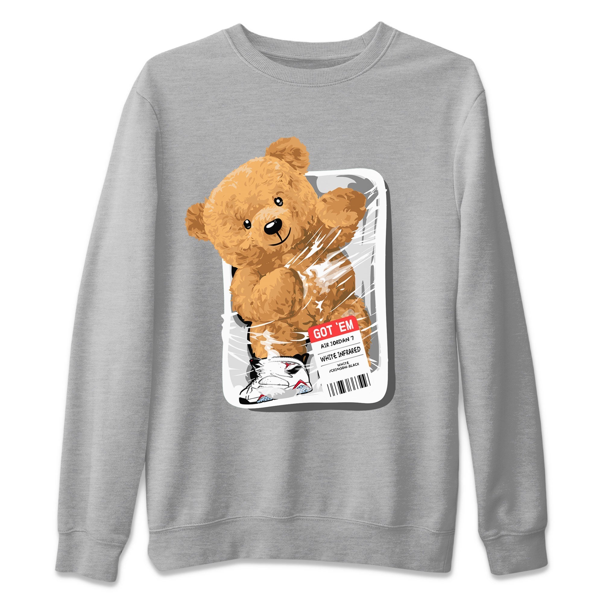 Packaged Bear Unisex Tops - Air Jordan 7 White Infrared