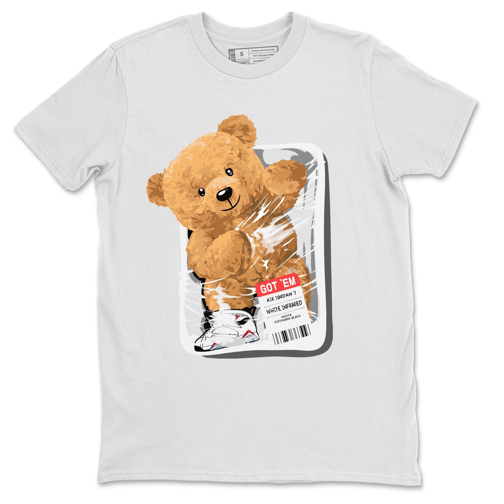 Packaged Bear Unisex Tops - Air Jordan 7 White Infrared