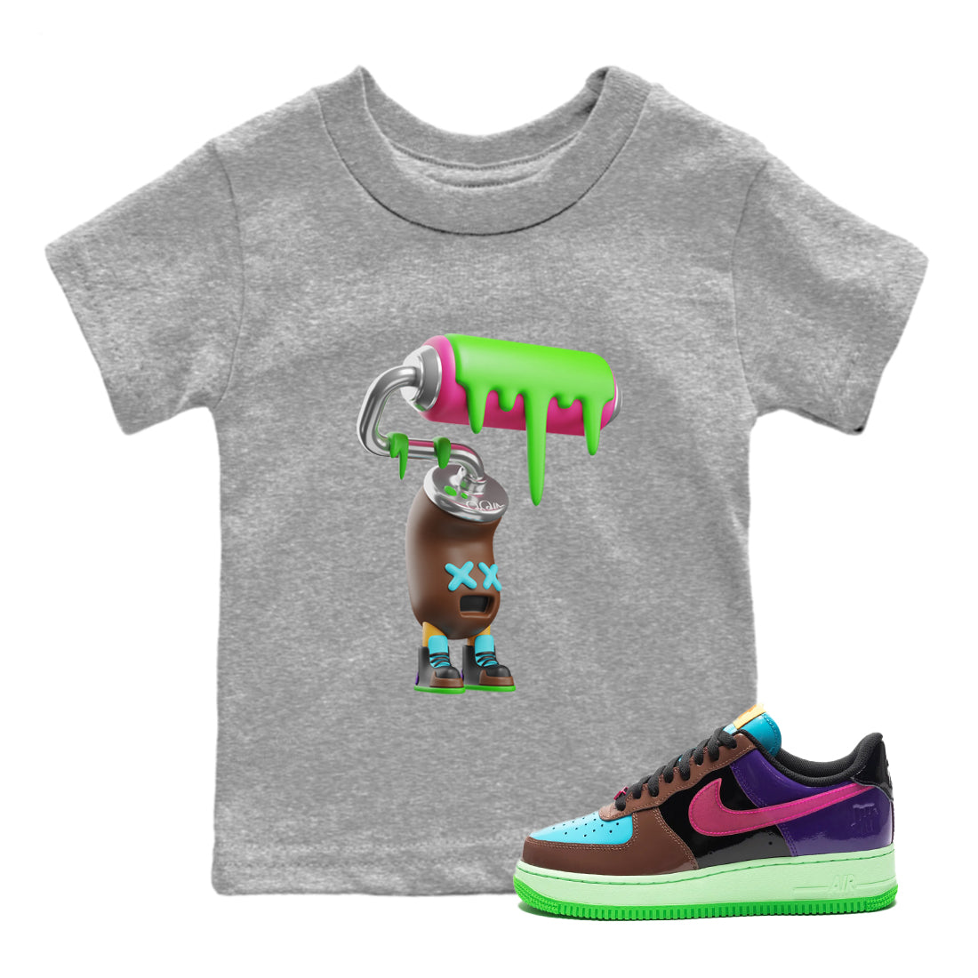 Paint Roller Kids Tops - Air Force 1 Undefeated Fauna Brown