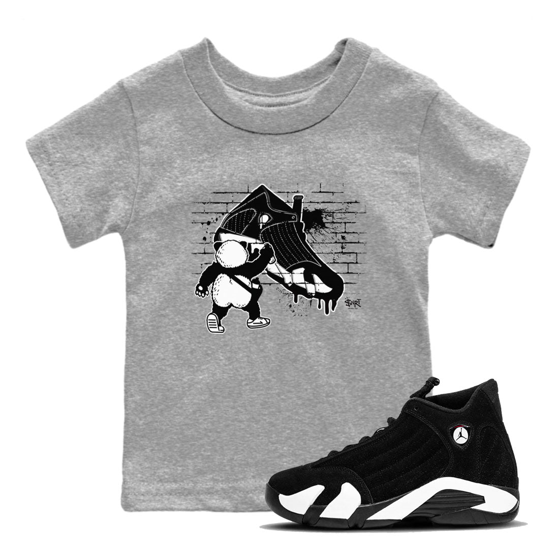 Panda Artist snkmatch Tees Kids - Air Jordan 14 Panda