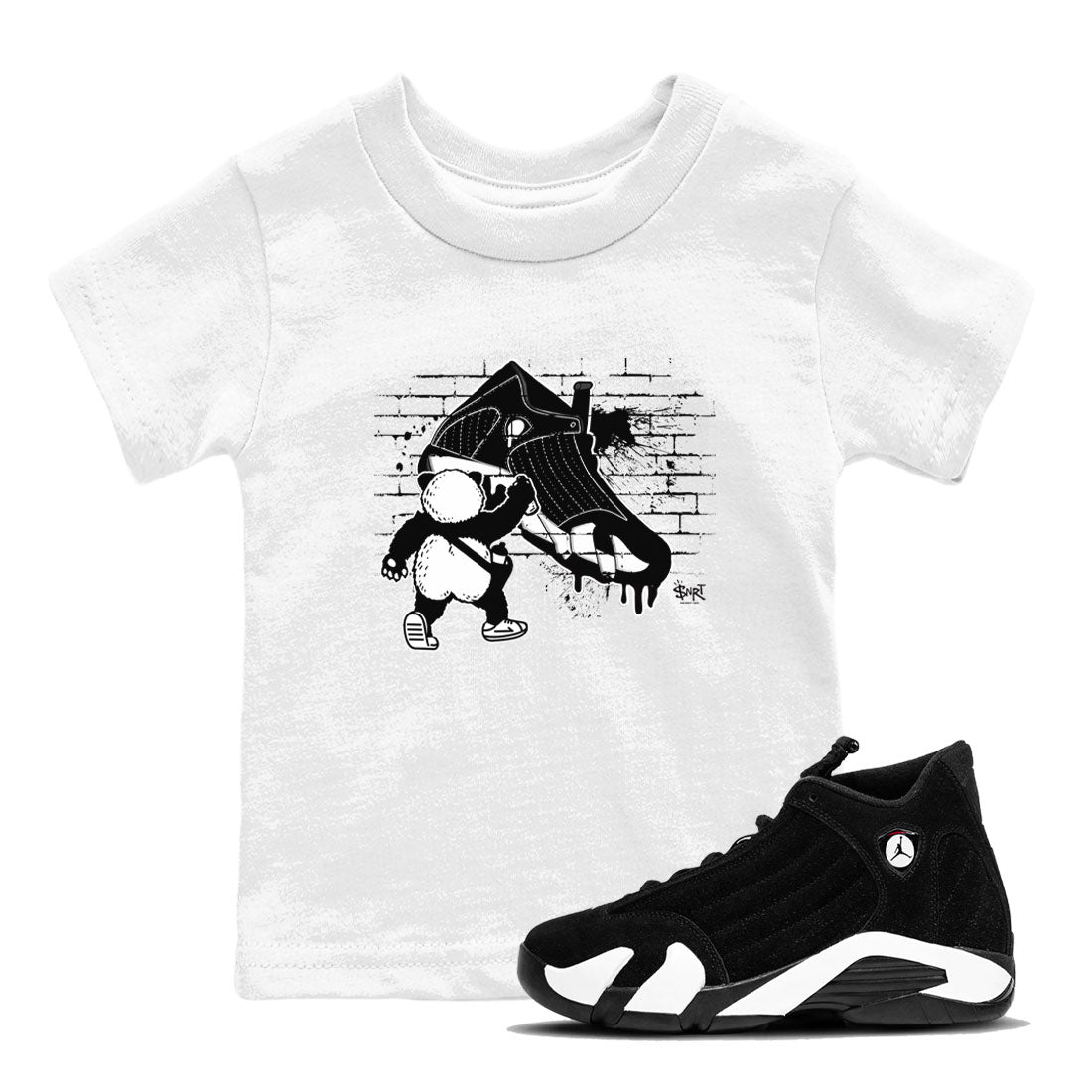 Panda Artist snkmatch Tees Kids - Air Jordan 14 Panda