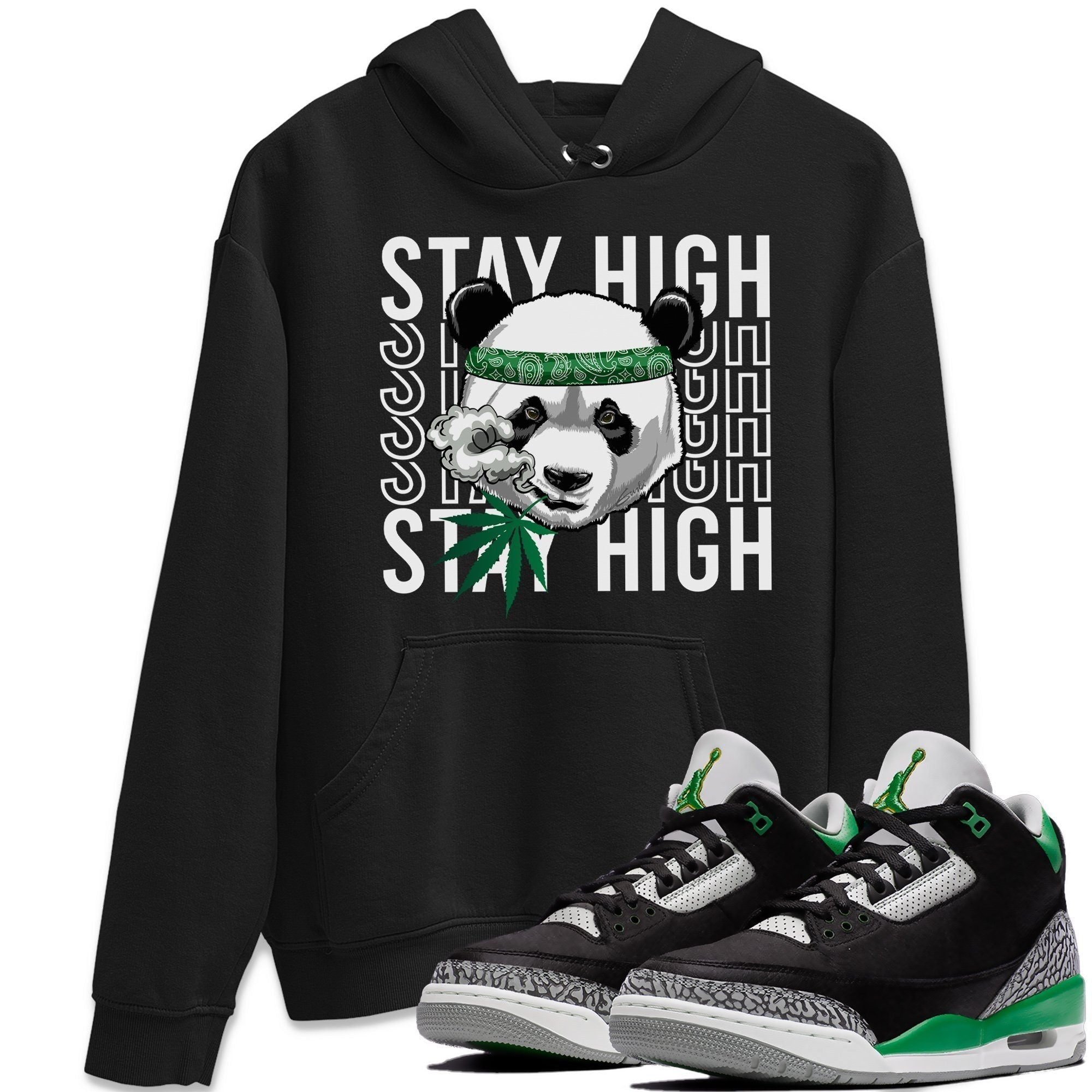 Panda Stay High Unisex Tops - Air Jordan 3 Pine Green