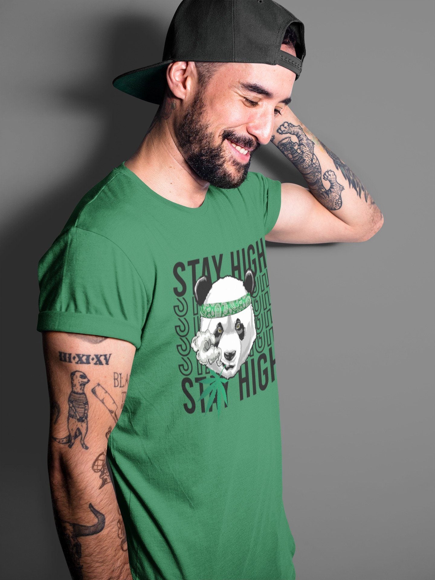 Panda Stay High Unisex Tops - Air Jordan 3 Pine Green