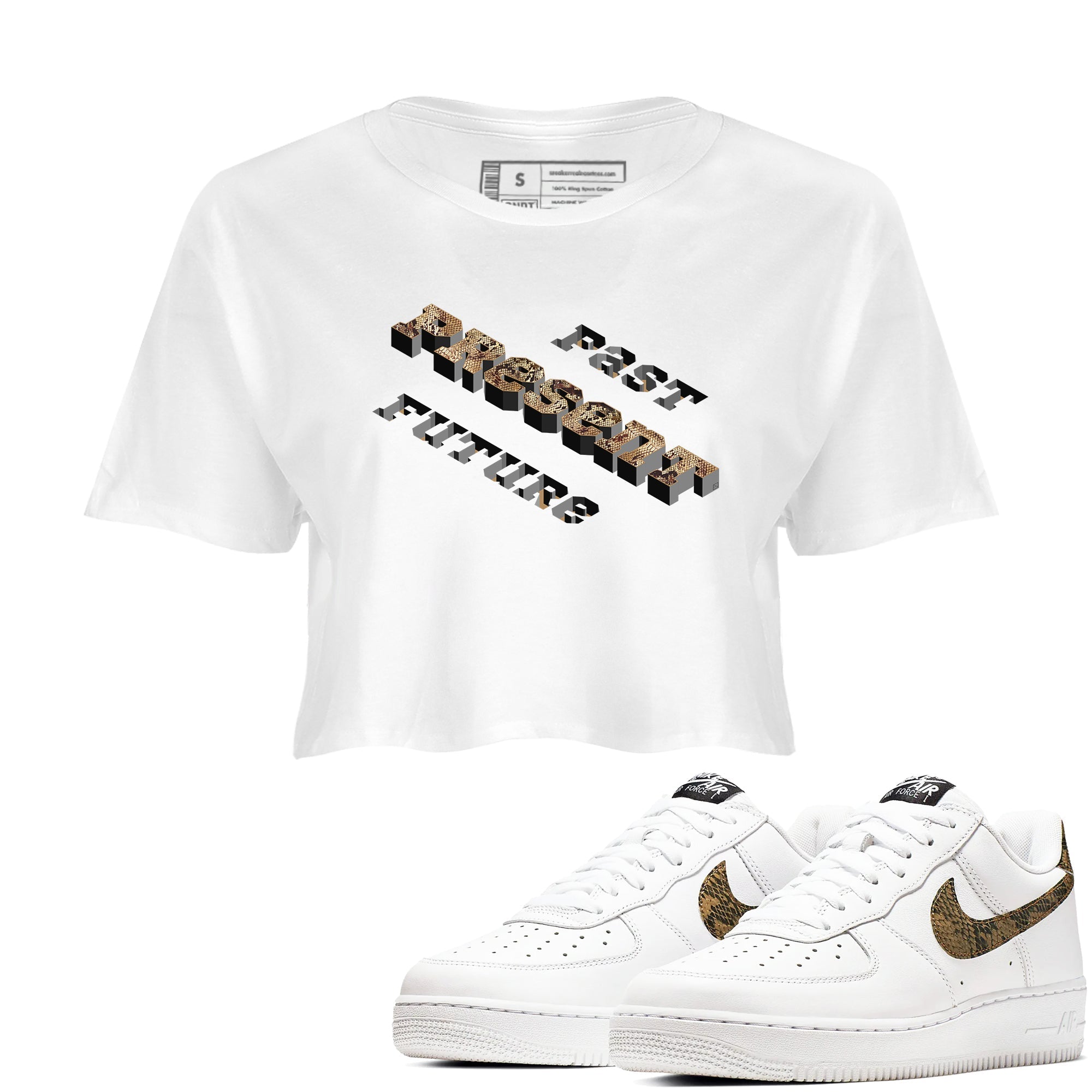 Past Present Future snkmatch Women's Top - Air Force 1 Ivory Snake