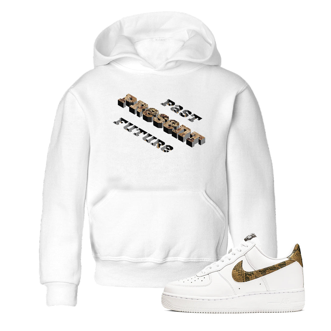 Past Present Future snkmatch Tees Kids - Air Force 1 Ivory Snake