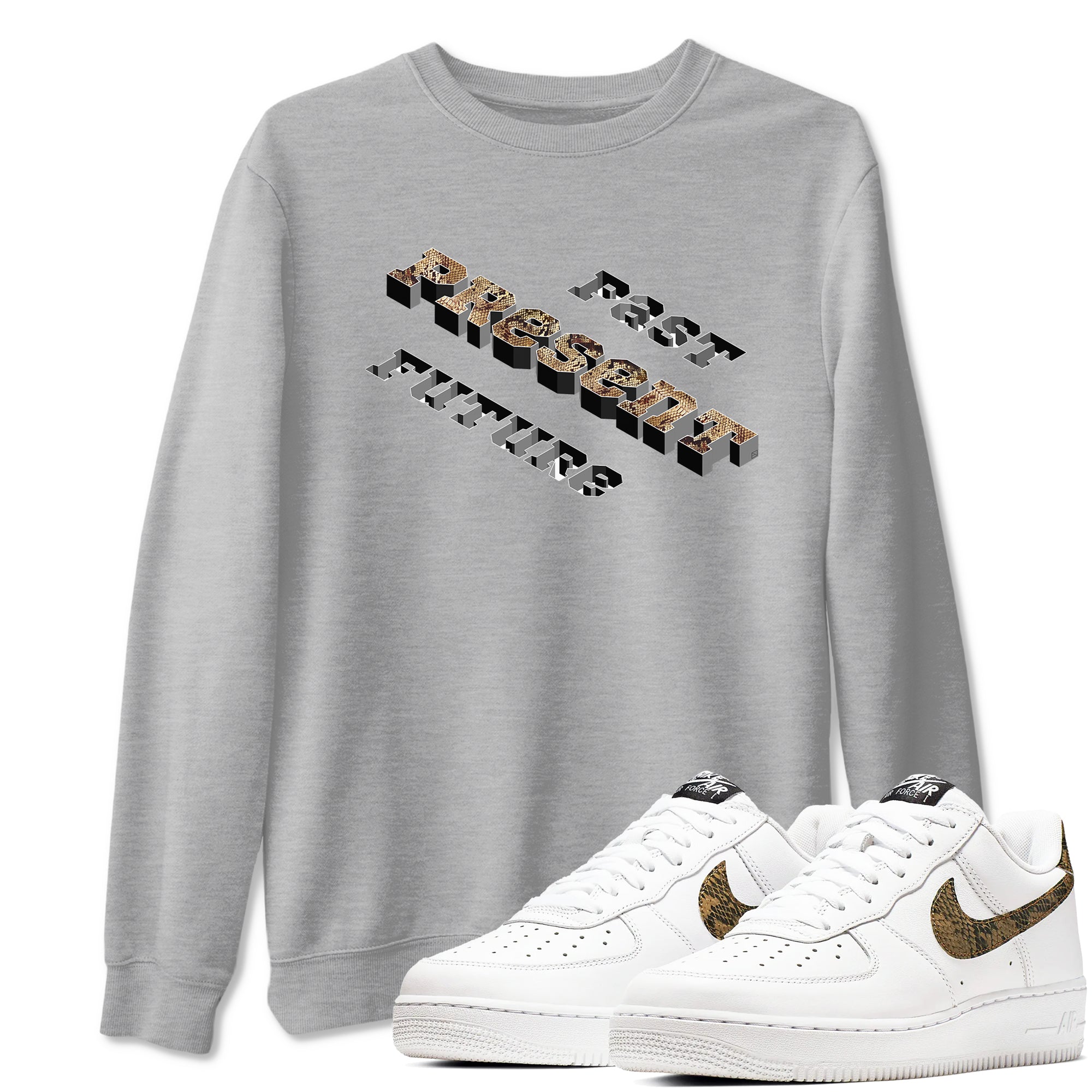 Past Present Future snkmatch Tees - Air Force 1 Ivory Snake