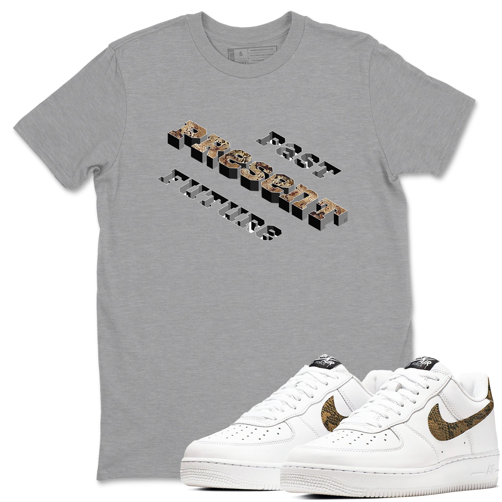 Past Present Future snkmatch Tees - Air Force 1 Ivory Snake