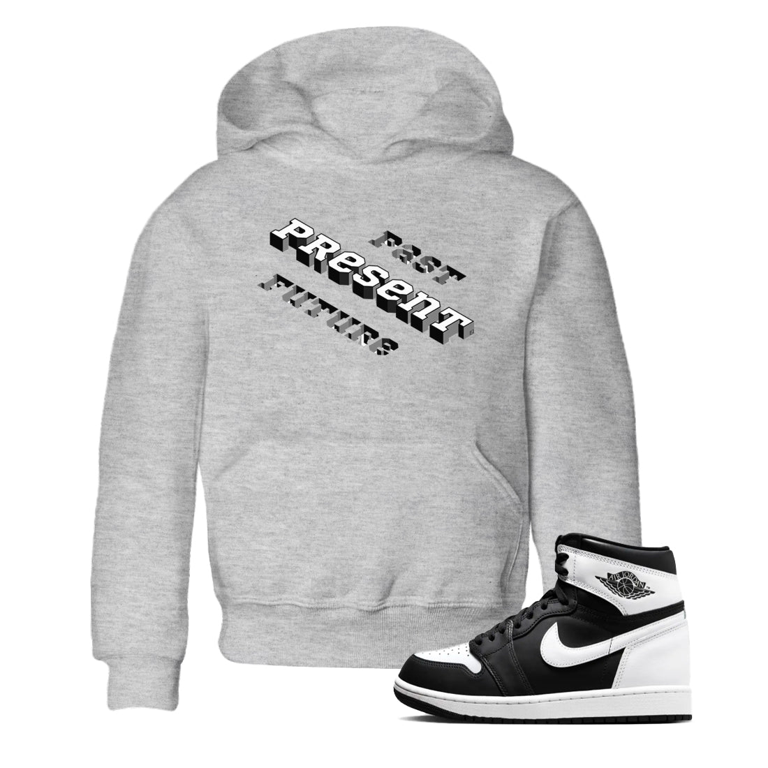 Past Present Future snkmatch Tees Kids - Air Jordan 1 Black White