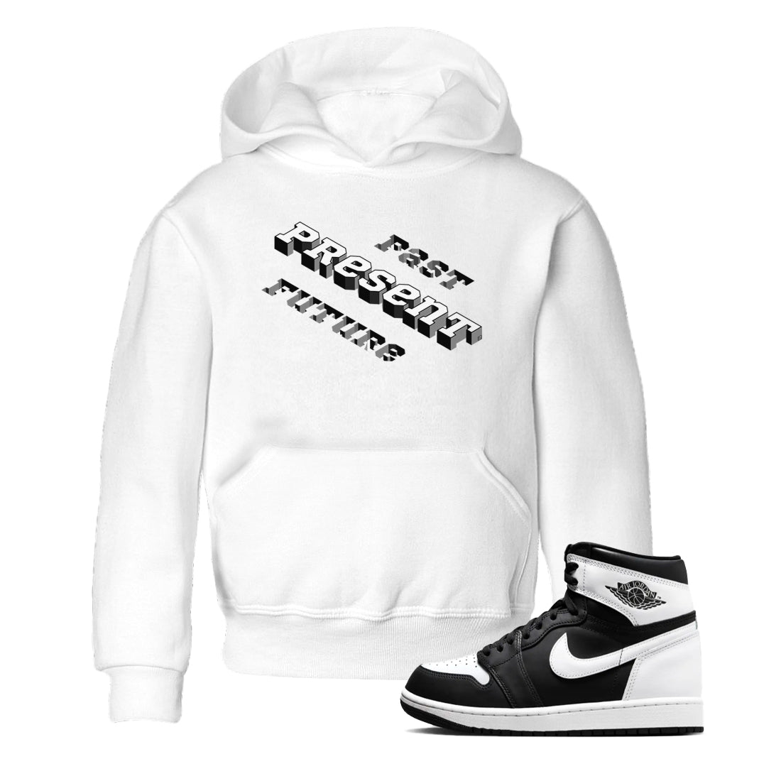 Past Present Future snkmatch Tees Kids - Air Jordan 1 Black White