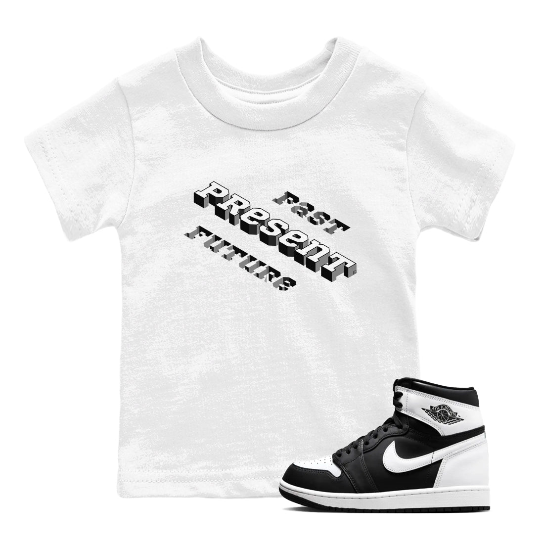 Past Present Future snkmatch Tees Kids - Air Jordan 1 Black White