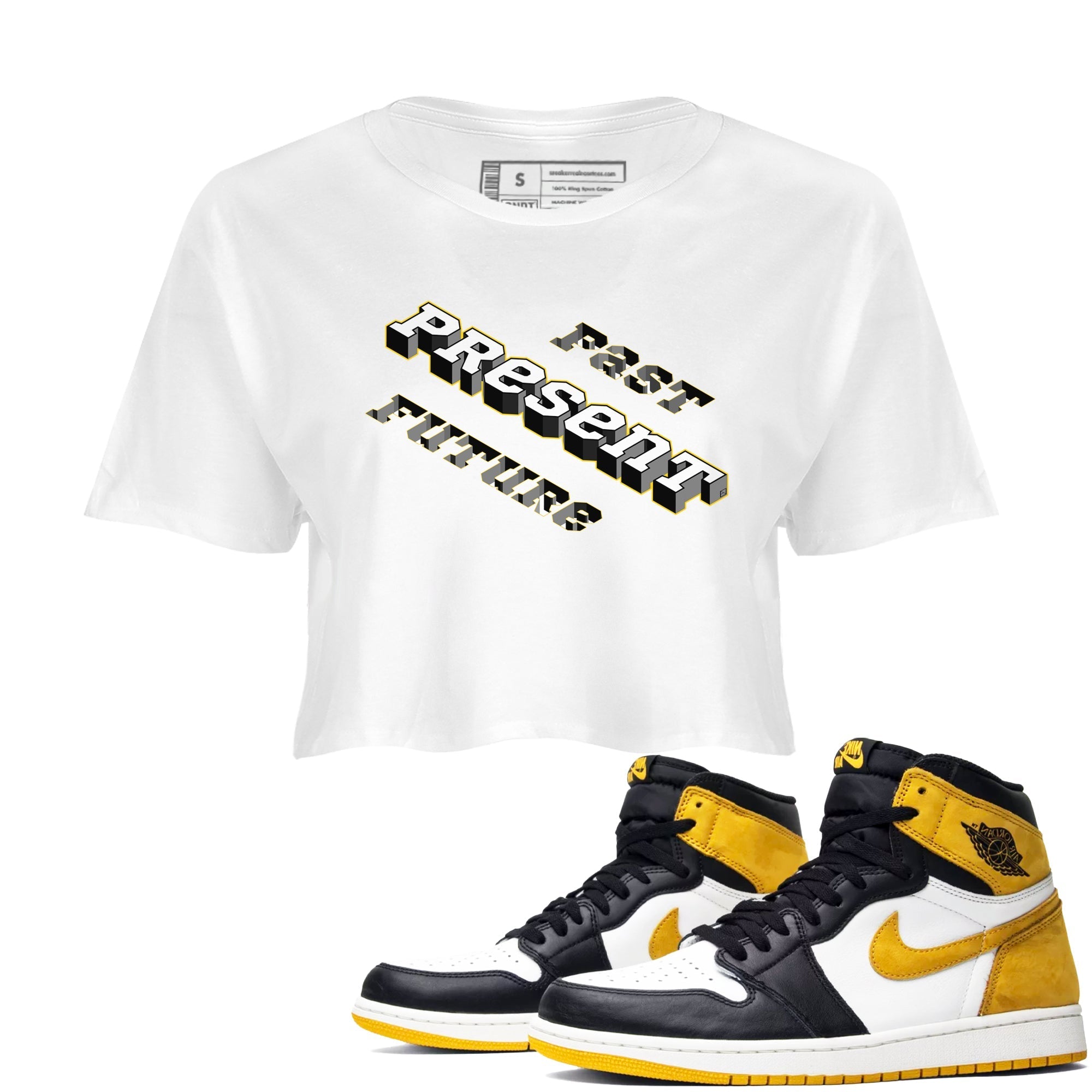 Past Present Future snkmatch Women's Top - Air Jordan 1 Yellow Ochre