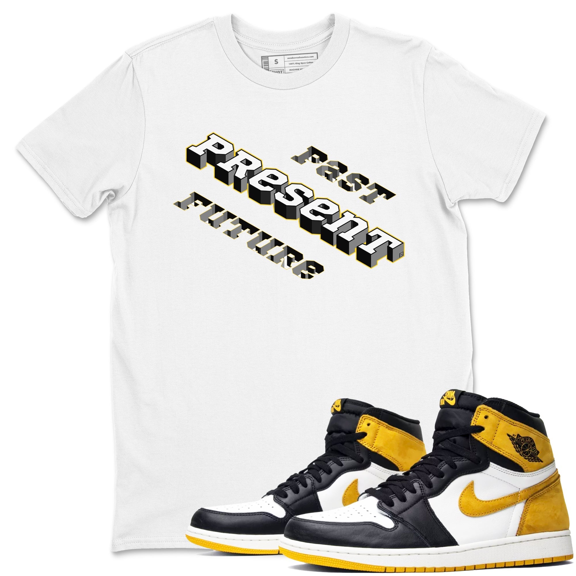 Past Present Future snkmatch Tees - Air Jordan 1 Yellow Ochre